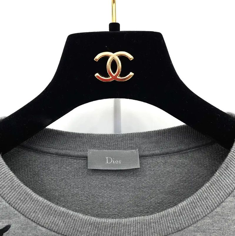 Dior Dior Gray Cotton Long Sleeve Sweatshirt 0089 Size L / US 10 / IT 46 - 3 Thumbnail
