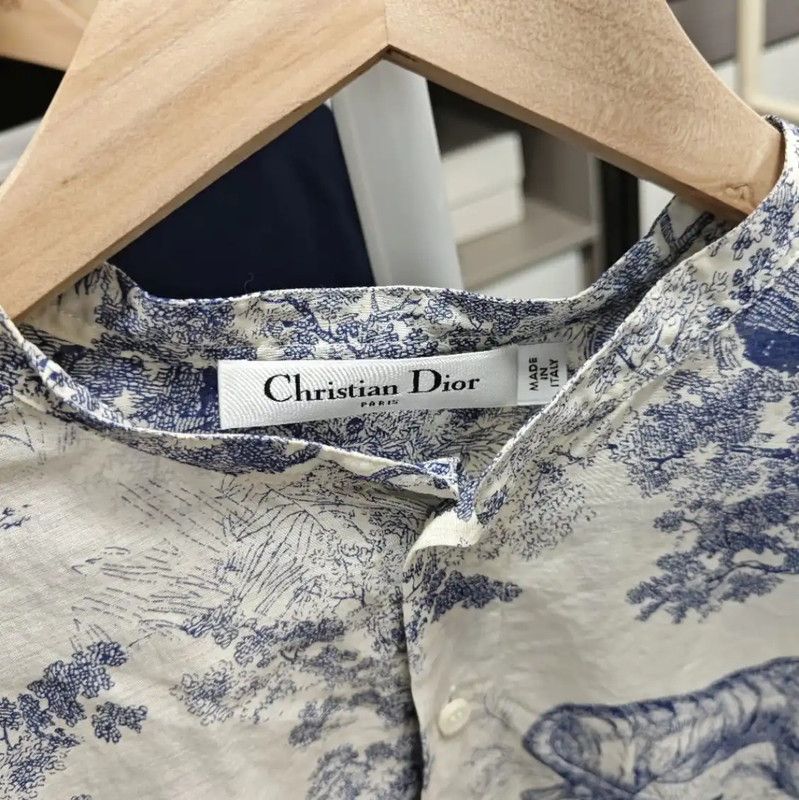 Dior Dior Blue Cotton Women's Shirt 0089 Size L / US 10 / IT 46 - 4 Thumbnail