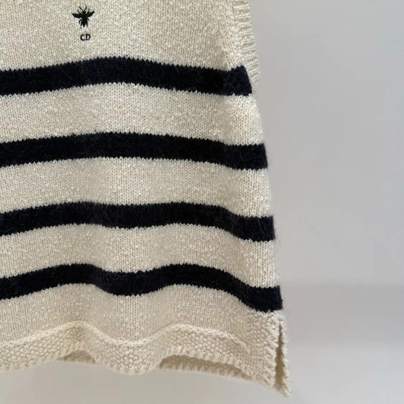 Dior Dior Striped Cotton Logo Sleeveless Top 0089 Size S / US 4 / IT 40 - 4 Thumbnail