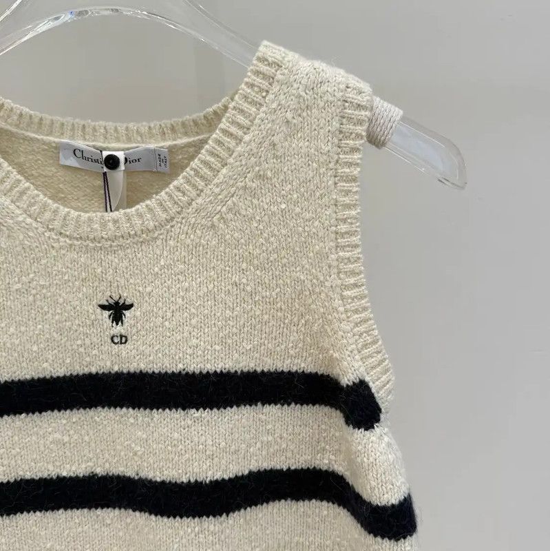 Dior Dior Striped Cotton Logo Sleeveless Top 0089 Size S / US 4 / IT 40 - 5 Thumbnail