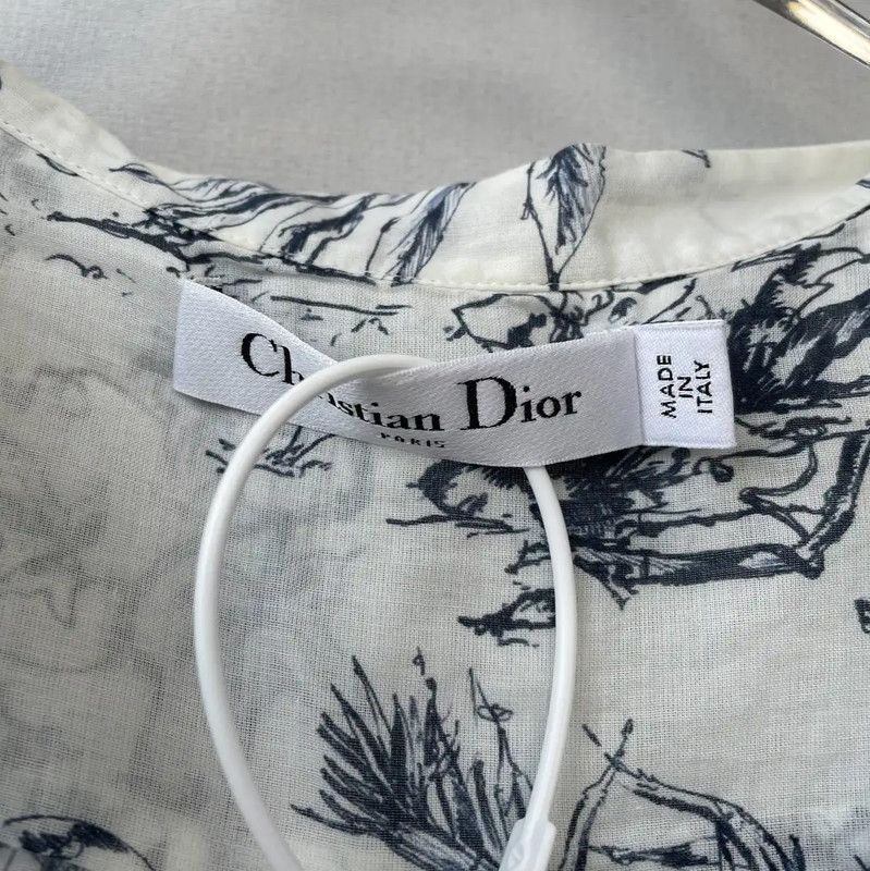 Dior Dior Blue Women's Shirt with Floral Print 0089 Size S / US 4 / IT 40 - 4 Thumbnail