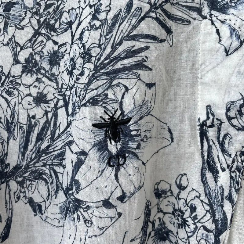 Dior Dior Blue Women's Shirt with Floral Print 0089 Size S / US 4 / IT 40 - 7 Thumbnail