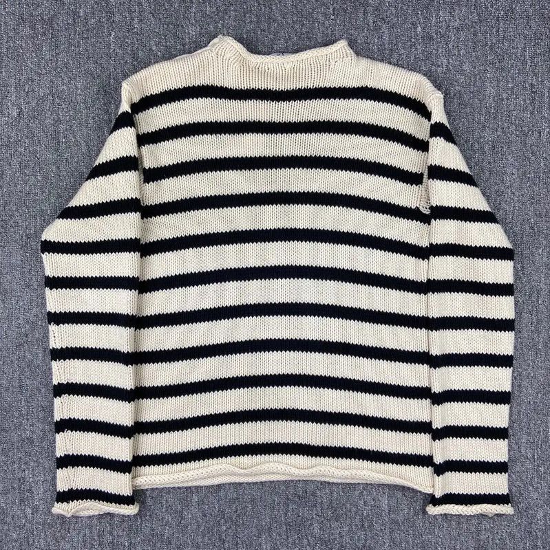 Dior Dior Cream Cotton Striped Sweater for Women 0089 Size M / US 6-8 / IT 42-44 - 2 Thumbnail