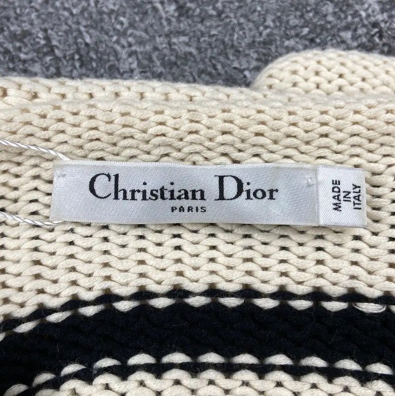 Dior Dior Cream Cotton Striped Sweater for Women 0089 Size M / US 6-8 / IT 42-44 - 4 Thumbnail