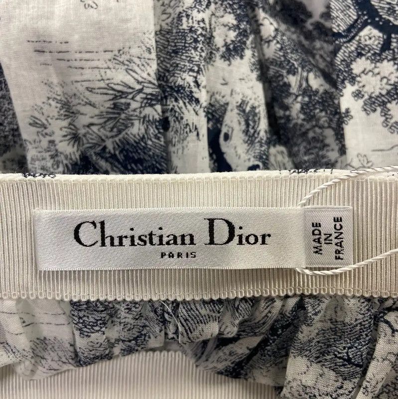 Dior Dior Navy Blue Cotton Midi Skirt 0089 Size 23" - 4 Thumbnail