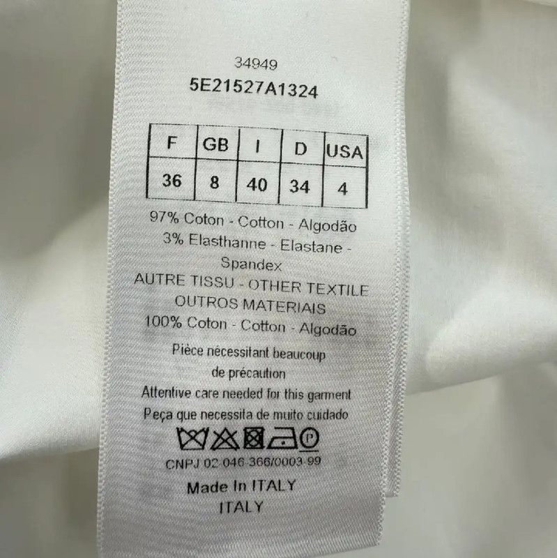 Dior Dior Women's White Cotton Shirt for Spring 0089 Size S / US 4 / IT 40 - 5 Thumbnail