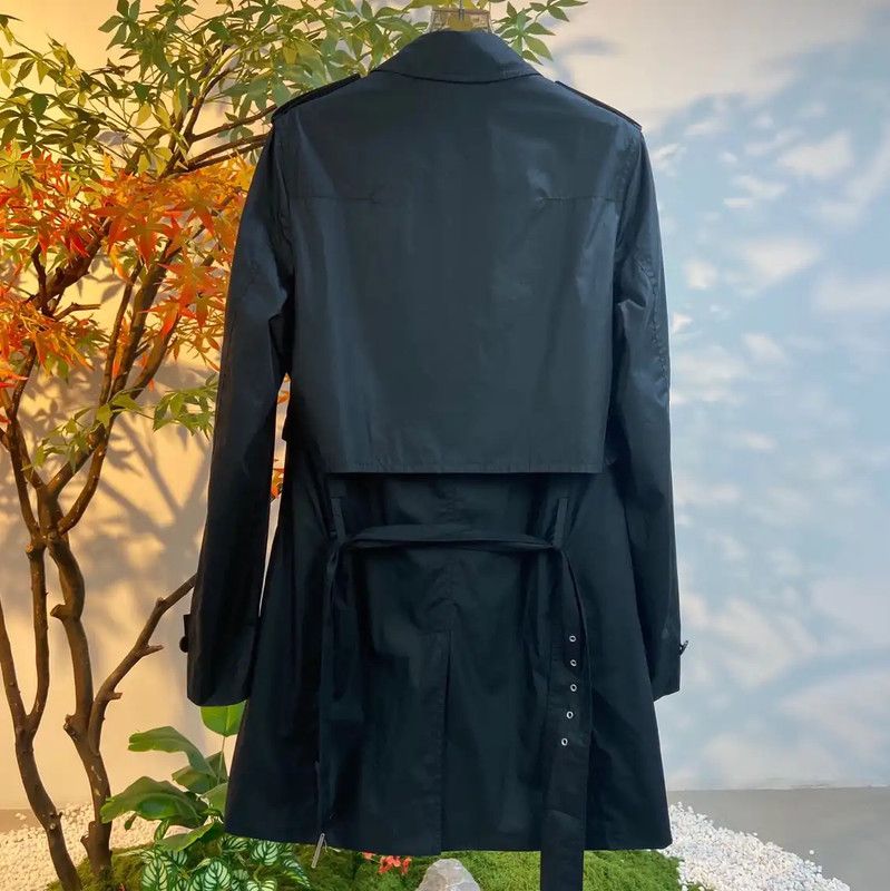 Dior Dior Women's Black Cotton Trench Coat 0089 Size L / US 10 / IT 46 - 3 Thumbnail
