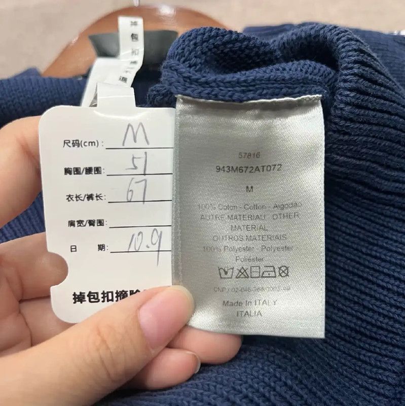Dior Dior Blue Cotton Women's Sweater 0089 Size M / US 6-8 / IT 42-44 - 4 Thumbnail