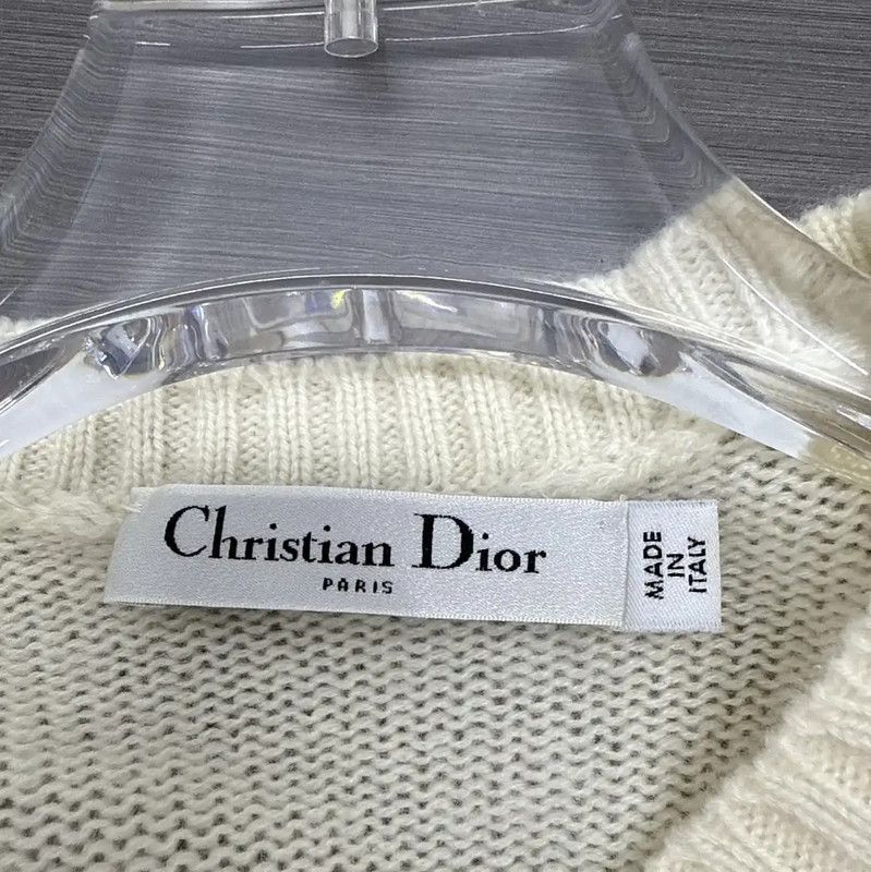 Dior Dior Beige Wool Sweater with Embroidery 0089 Size M / US 6-8 / IT 42-44 - 7 Thumbnail