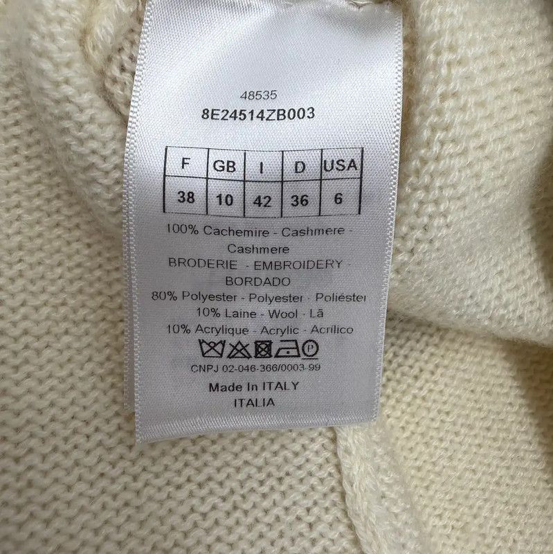 Dior Dior Beige Wool Sweater with Embroidery 0089 Size M / US 6-8 / IT 42-44 - 8 Thumbnail