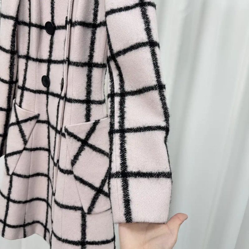 Dior Dior Pink Plaid Wool Blend Mid-Length Coat 0089 Size S / US 4 / IT 40 - 4 Thumbnail