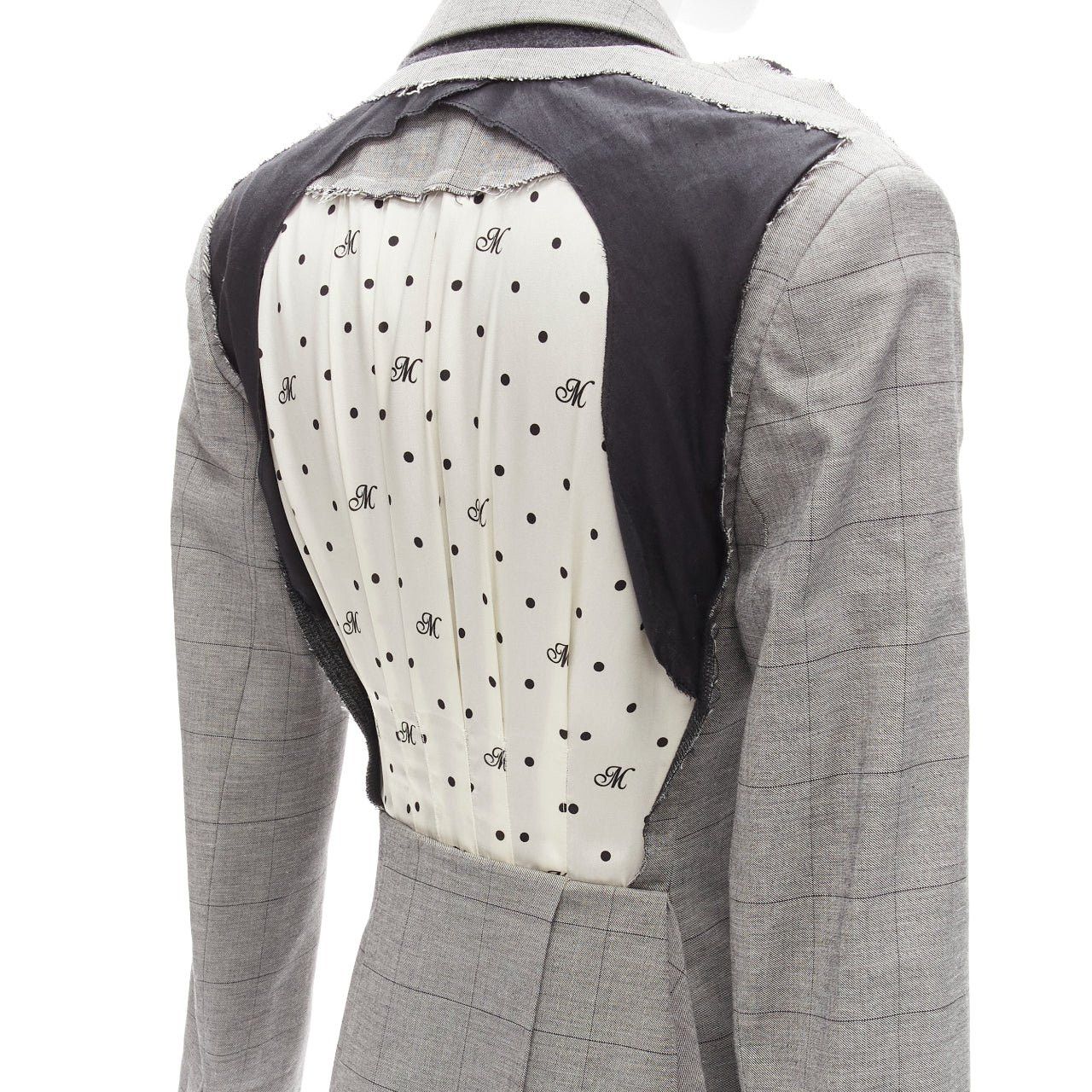 MONSE MONSE grey wool cotton deconstructed draped asymmetric blazer jacket US0 XS Size XS / US 0-2 / IT 36-38 - 2 Thumbnail