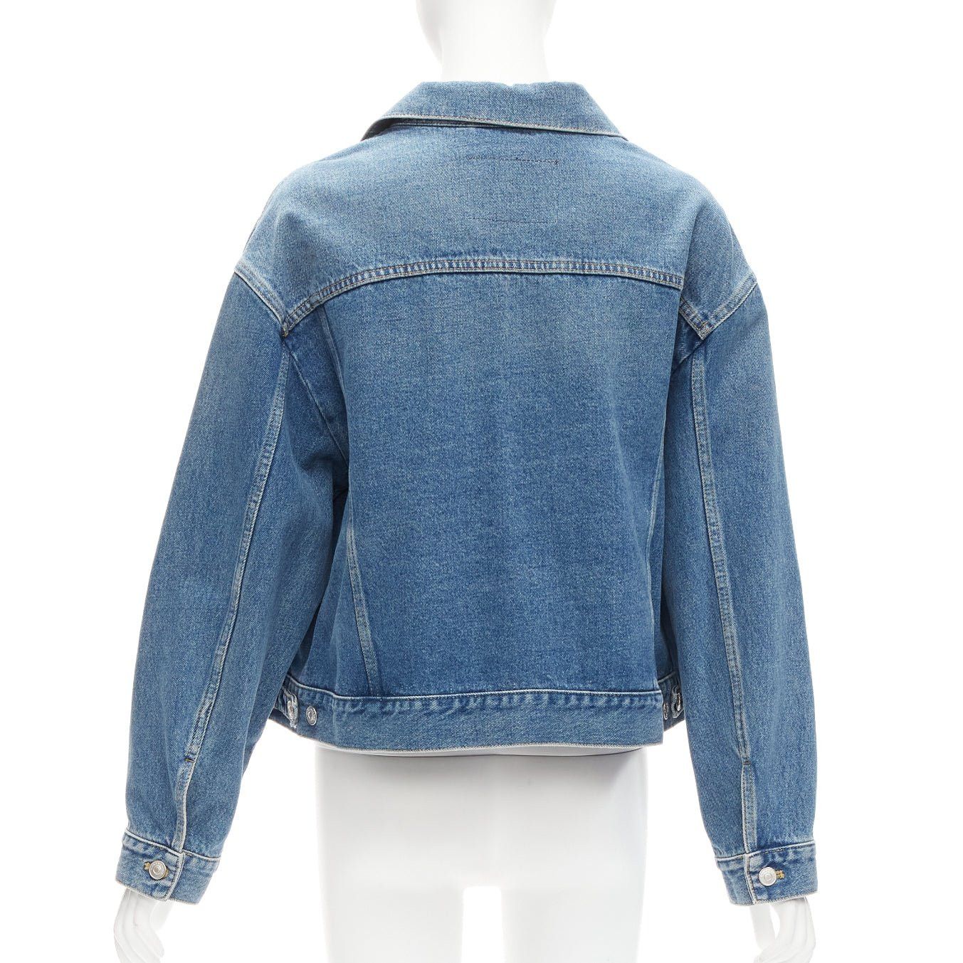 Balenciaga BALENCIAGA 2017 Runway blue denim Swing reconstructed cropped jacket FR36 S Size S / US 4 / IT 40 - 6 Thumbnail
