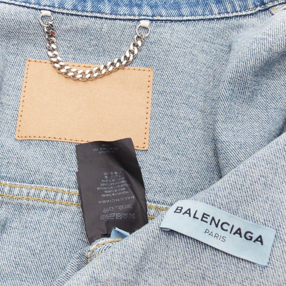 Balenciaga BALENCIAGA 2017 Runway blue denim Swing reconstructed cropped jacket FR36 S Size S / US 4 / IT 40 - 9 Thumbnail