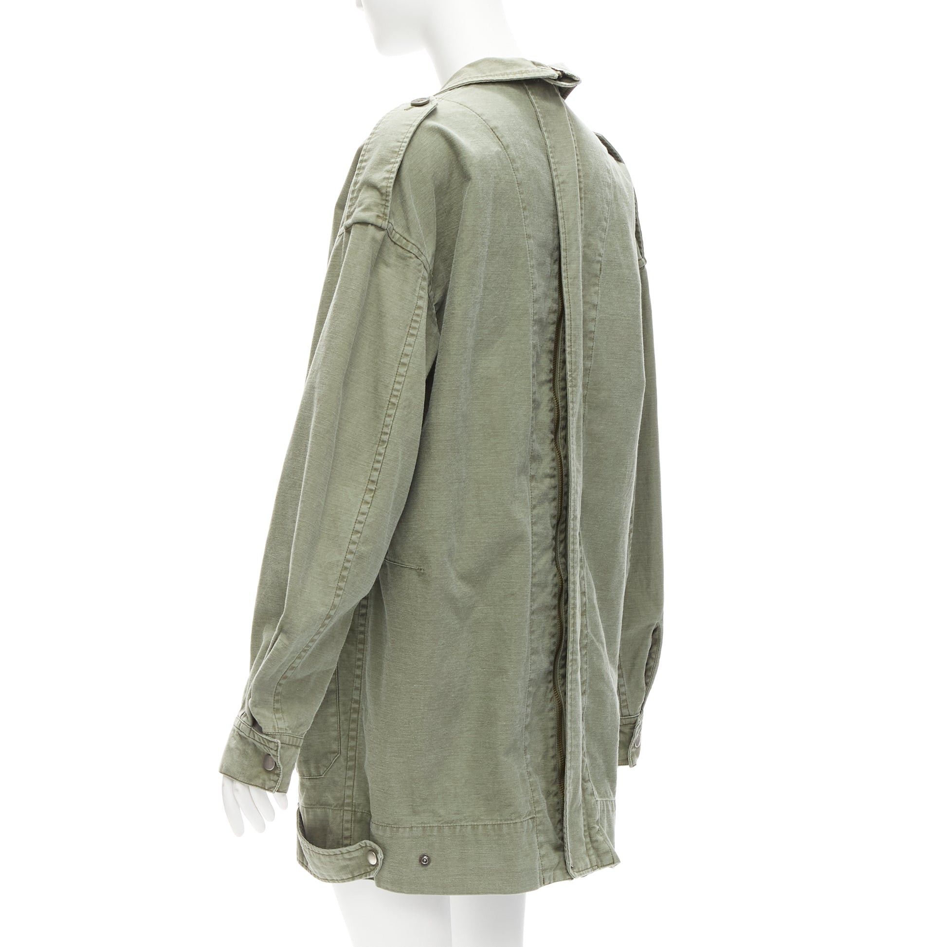 Limi Feu new LIMI FEU washed green cotton zip back pocketed utility parka coat S Size S / US 4 / IT 40 - 7 Thumbnail