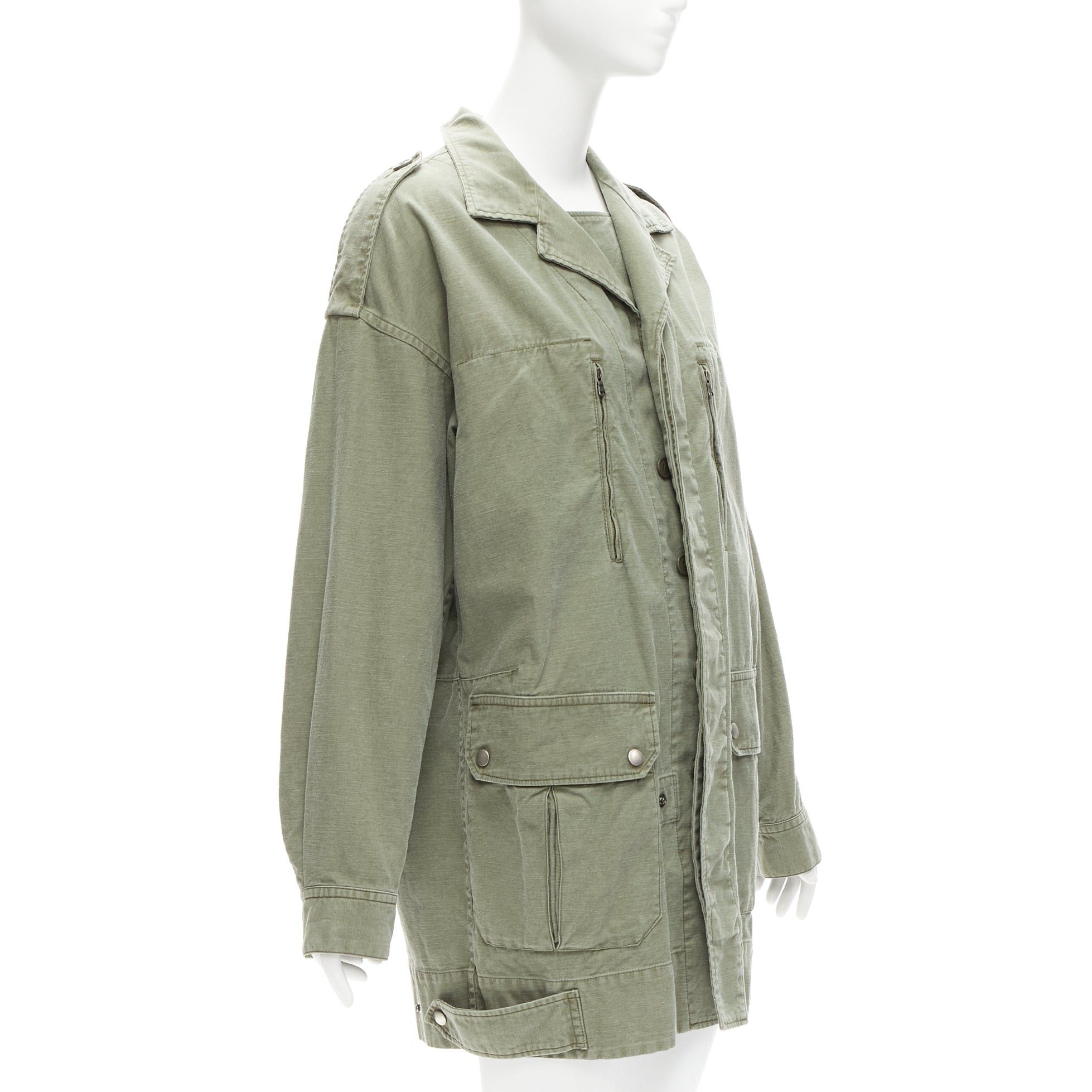 Limi Feu new LIMI FEU washed green cotton zip back pocketed utility parka coat S Size S / US 4 / IT 40 - 4 Thumbnail
