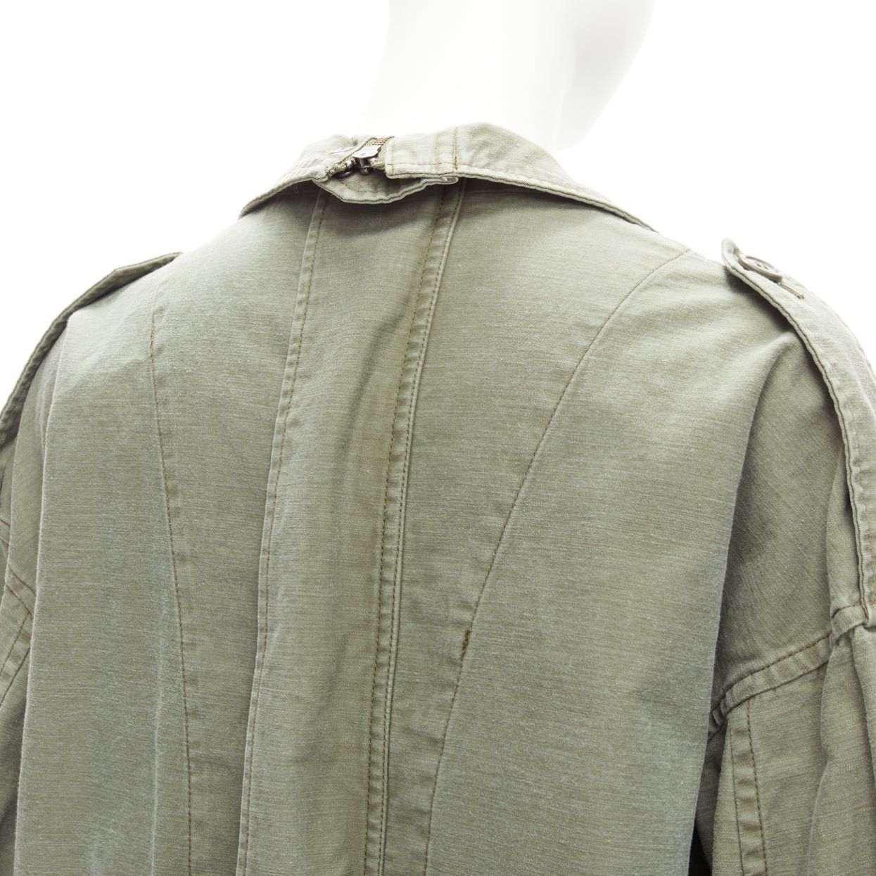 Limi Feu new LIMI FEU washed green cotton zip back pocketed utility parka coat S Size S / US 4 / IT 40 - 8 Thumbnail