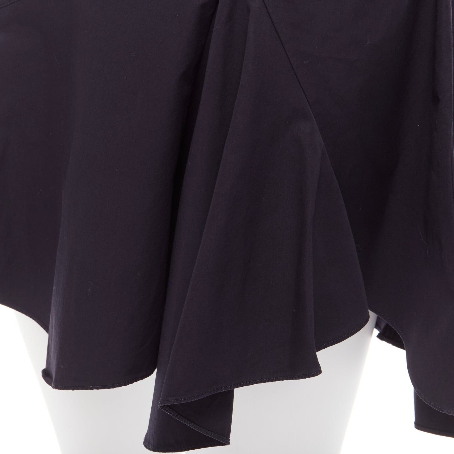 Dior CHRISTIAN DIOR black bee crystal embellished collar ruffle hem shirt dress S Size S / US 4 / IT 40 - 7 Thumbnail