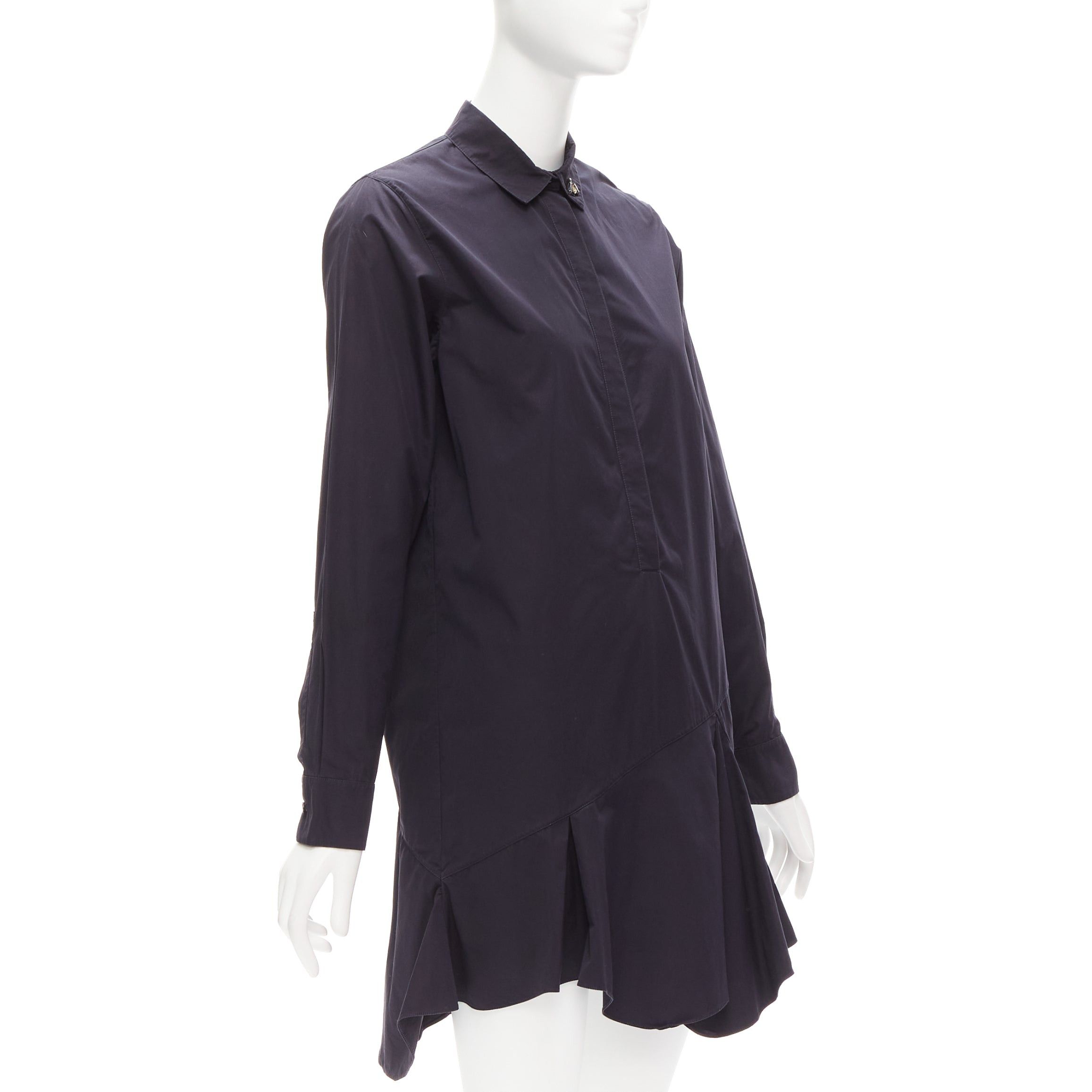 Dior CHRISTIAN DIOR black bee crystal embellished collar ruffle hem shirt dress S Size S / US 4 / IT 40 - 3 Thumbnail