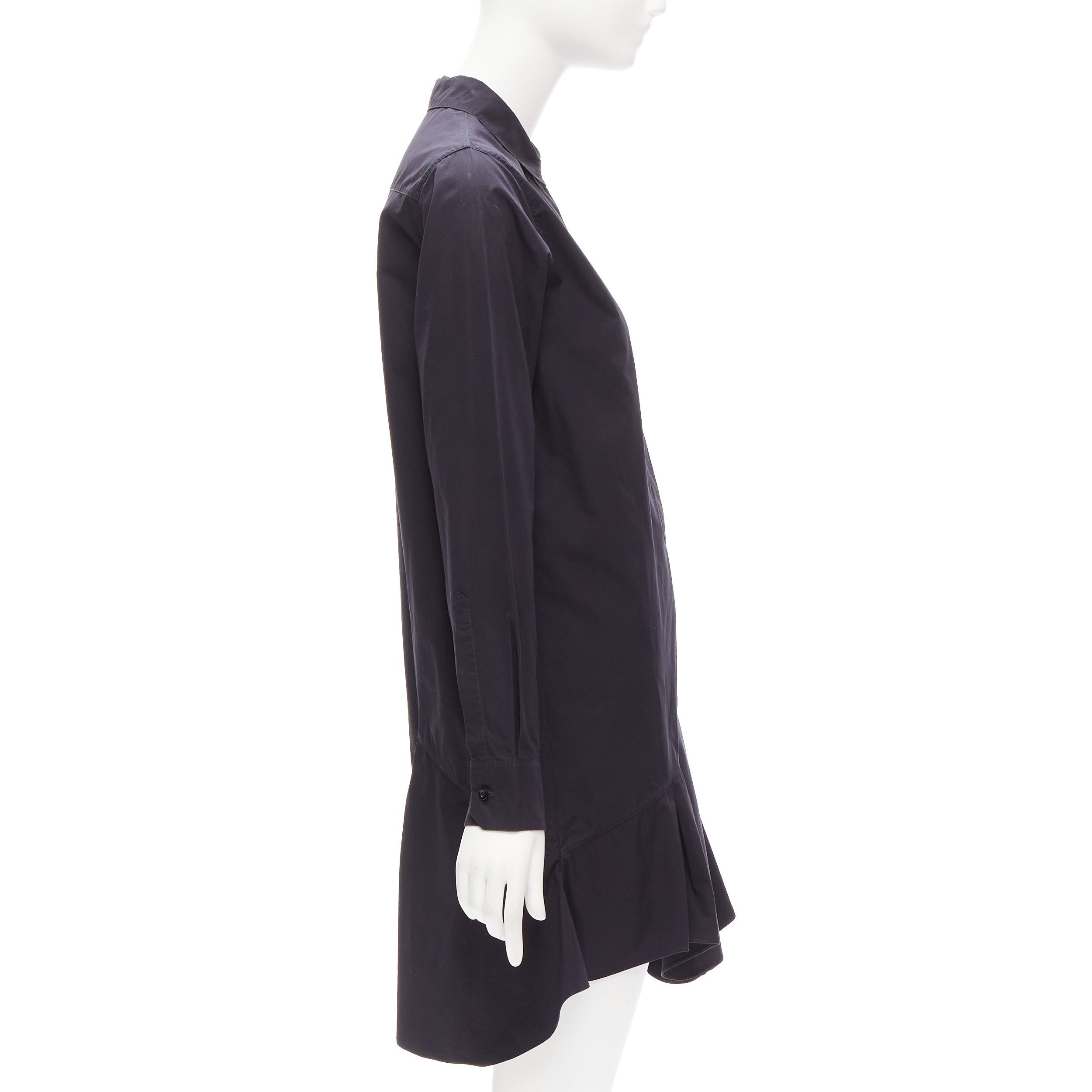 Dior CHRISTIAN DIOR black bee crystal embellished collar ruffle hem shirt dress S Size S / US 4 / IT 40 - 4 Thumbnail