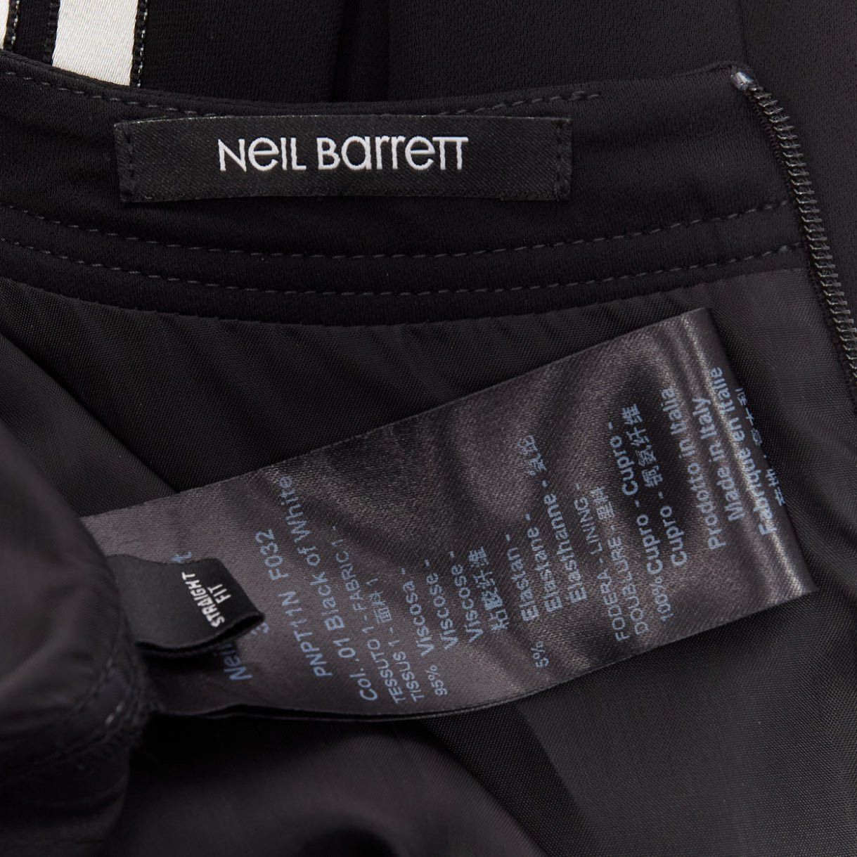Neil Barrett NEIL BARRETT black layered top white side stripes short crew jumpsuit FR38 M Size 28" / US 6 / IT 42 - 8 Thumbnail