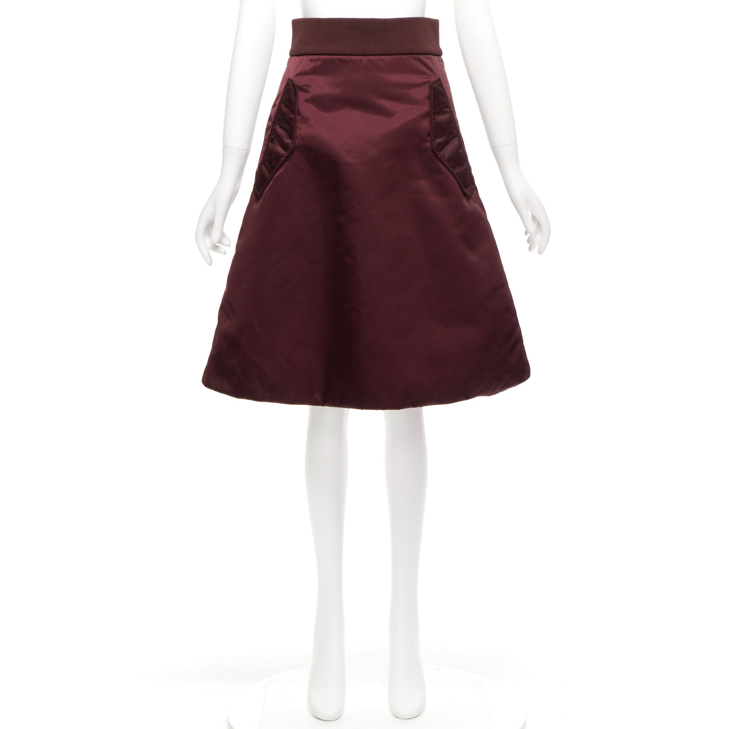 Acne Studios ACNE STUDIOS 2015 Pag Bomber plum purple nylon padded A-line skirt FR34 XS Size 26" / US 2 / IT 38 - 9 Thumbnail