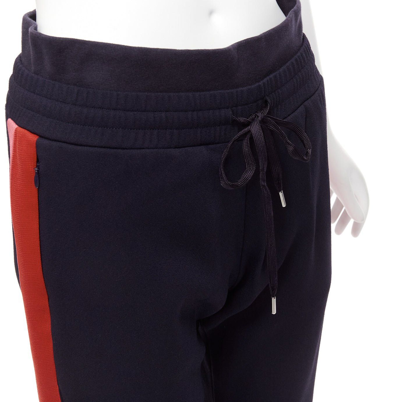 Alexander McQueen ALEXANDER MCQUEEN 2017 navy pink red double waistband jogger pants IT38 XS Size 26" / US 2 / IT 38 - 2 Thumbnail