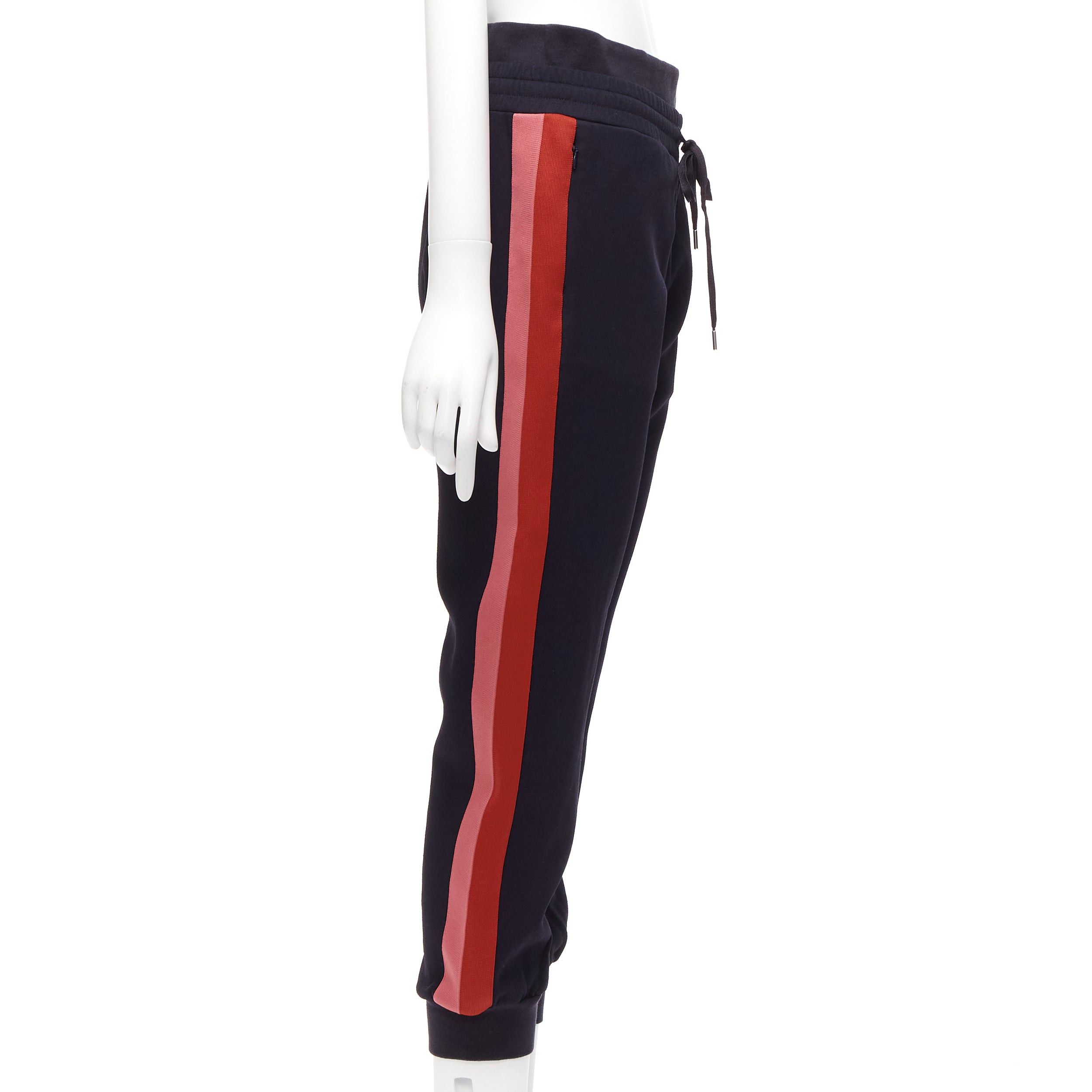 Alexander McQueen ALEXANDER MCQUEEN 2017 navy pink red double waistband jogger pants IT38 XS Size 26" / US 2 / IT 38 - 4 Thumbnail