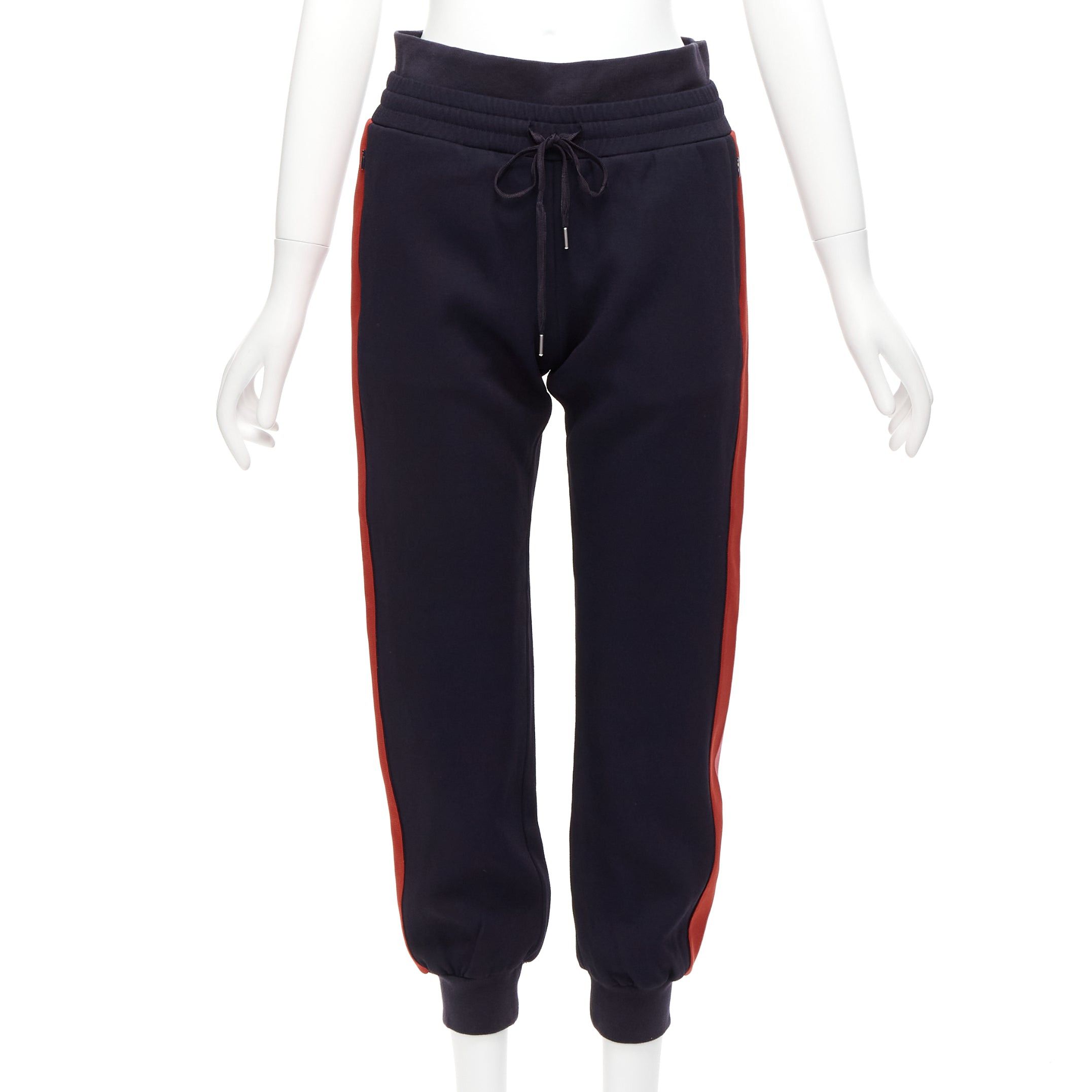Alexander McQueen ALEXANDER MCQUEEN 2017 navy pink red double waistband jogger pants IT38 XS Size 26" / US 2 / IT 38 - 3 Thumbnail