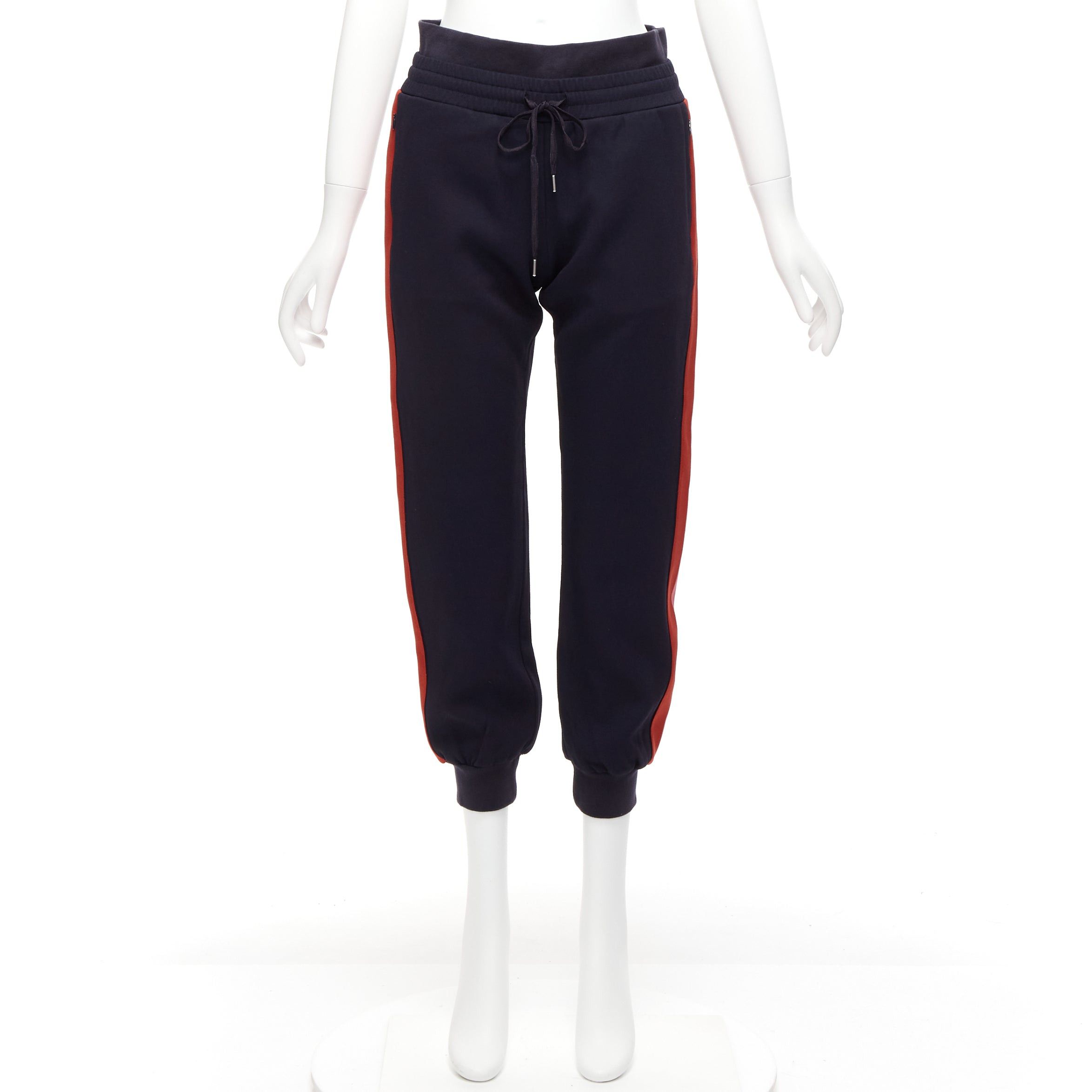 Alexander McQueen ALEXANDER MCQUEEN 2017 navy pink red double waistband jogger pants IT38 XS Size 26" / US 2 / IT 38 - 9 Thumbnail