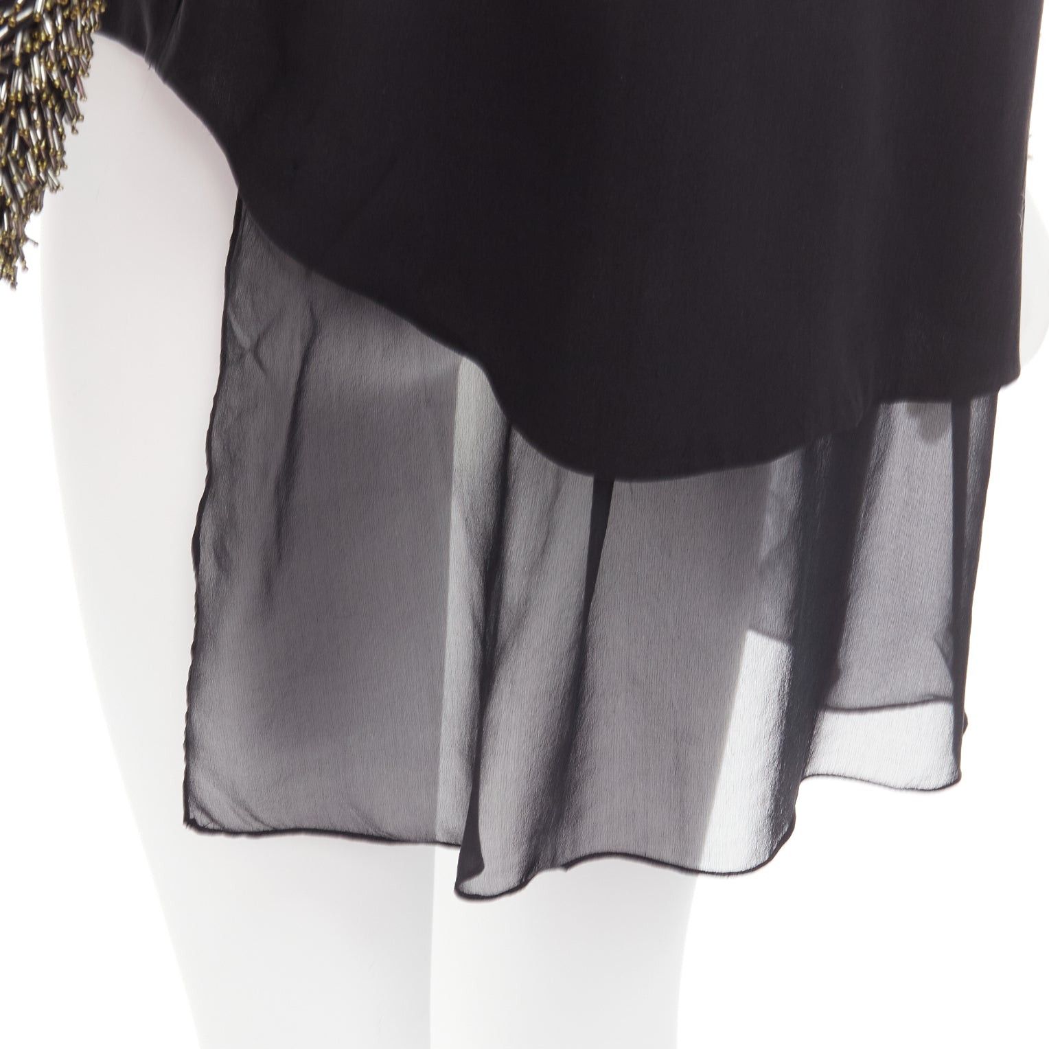 3.1 Phillip Lim 3.1 PHILLIP LIM black spike bead embellished raglan sleeve top US2 S Size S / US 4 / IT 40 - 7 Thumbnail