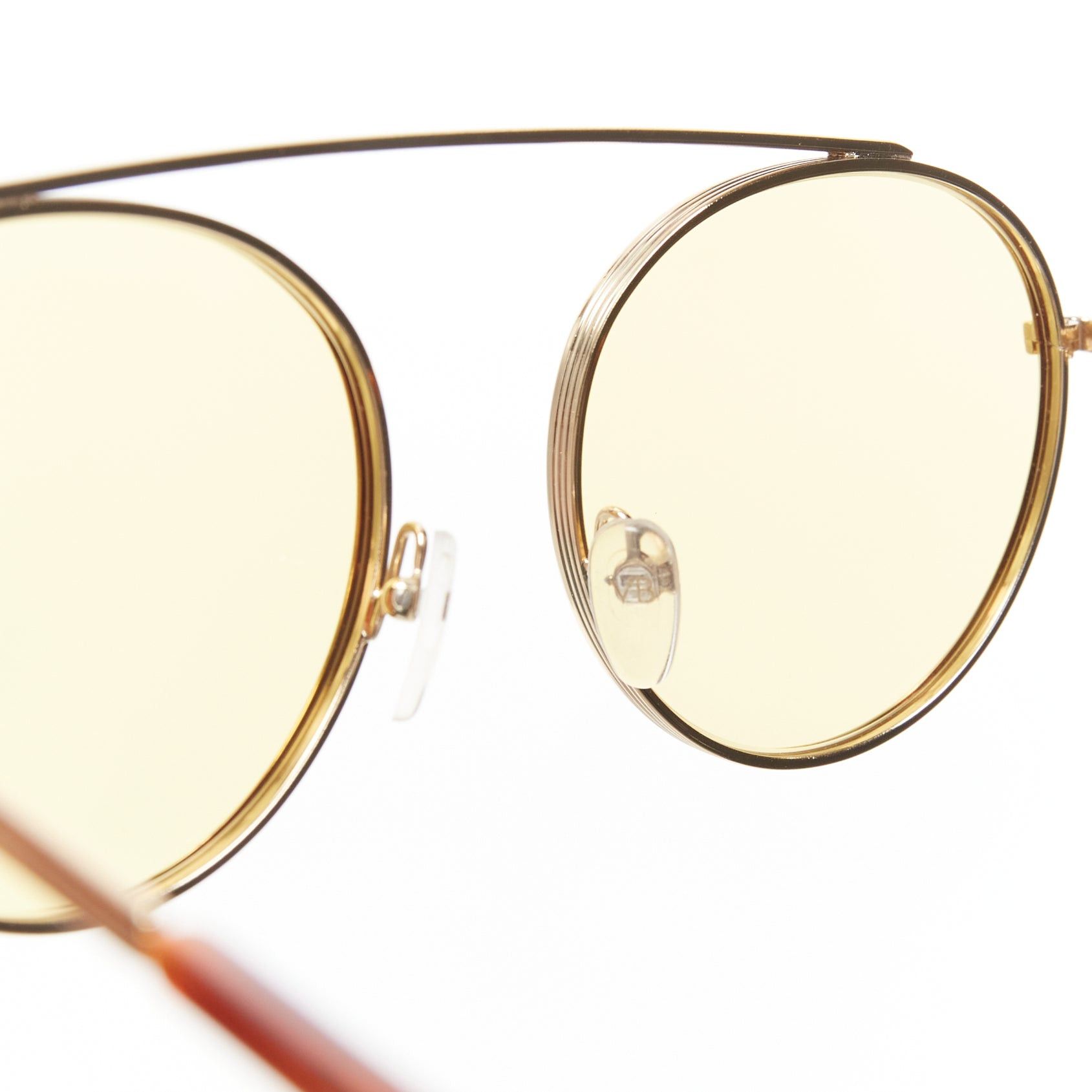 Victoria Beckham VICTORIA ECKHAM Cati VBS137 gold round frame yellow lens sunglasses Size ONE SIZE - 8 Thumbnail