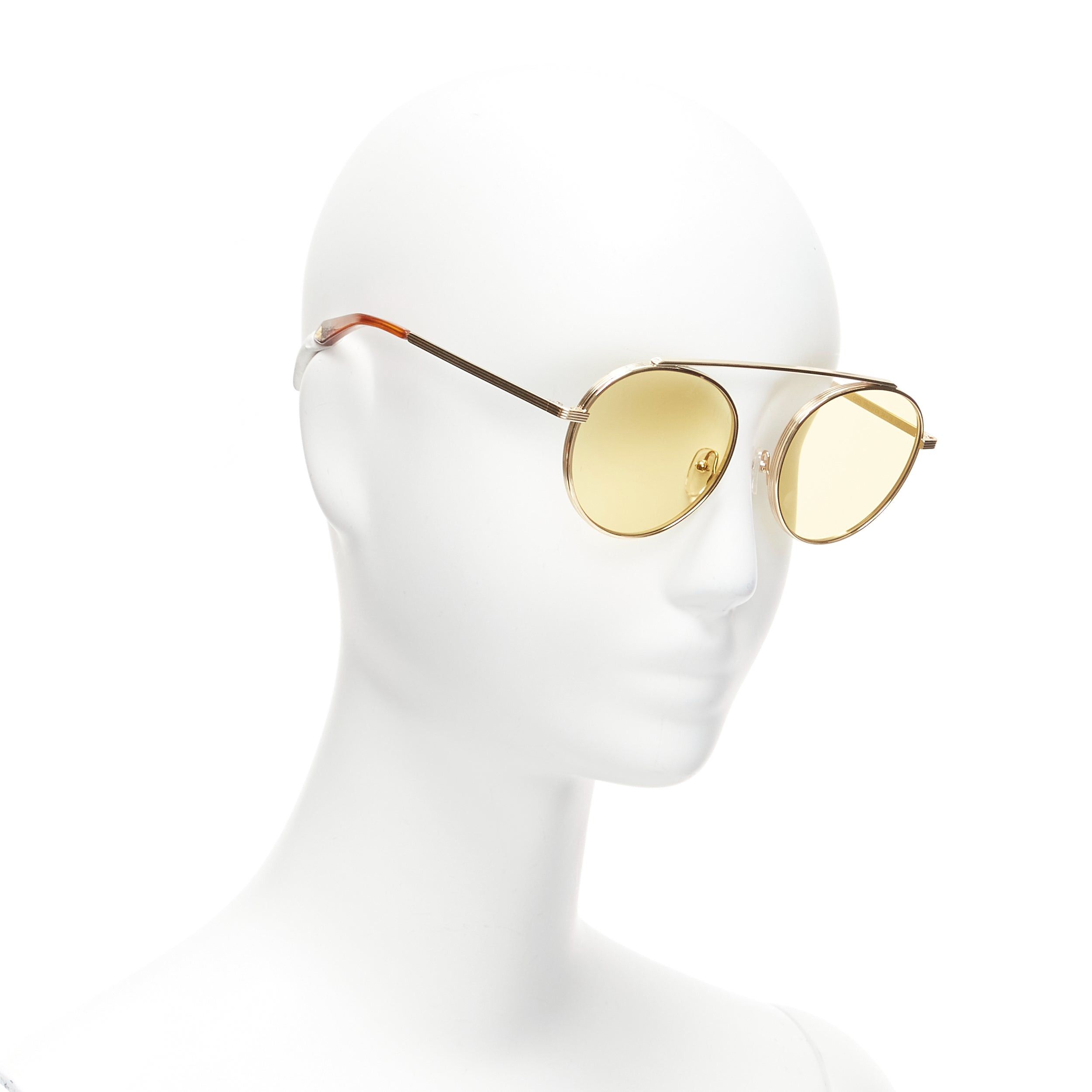 Victoria Beckham VICTORIA ECKHAM Cati VBS137 gold round frame yellow lens sunglasses Size ONE SIZE - 2 Thumbnail