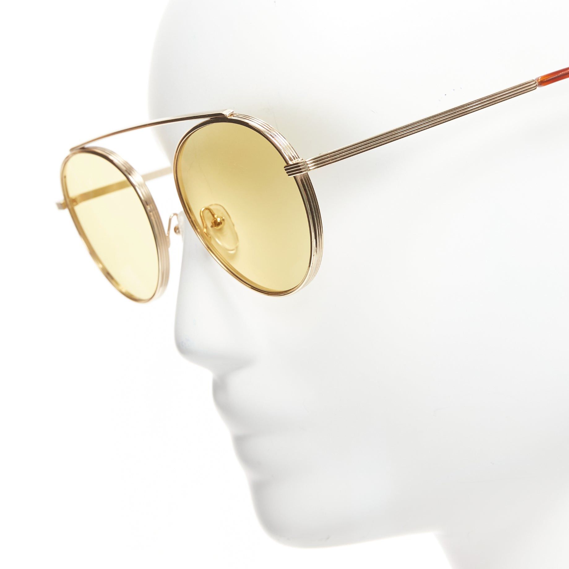 Victoria Beckham VICTORIA ECKHAM Cati VBS137 gold round frame yellow lens sunglasses Size ONE SIZE - 4 Thumbnail