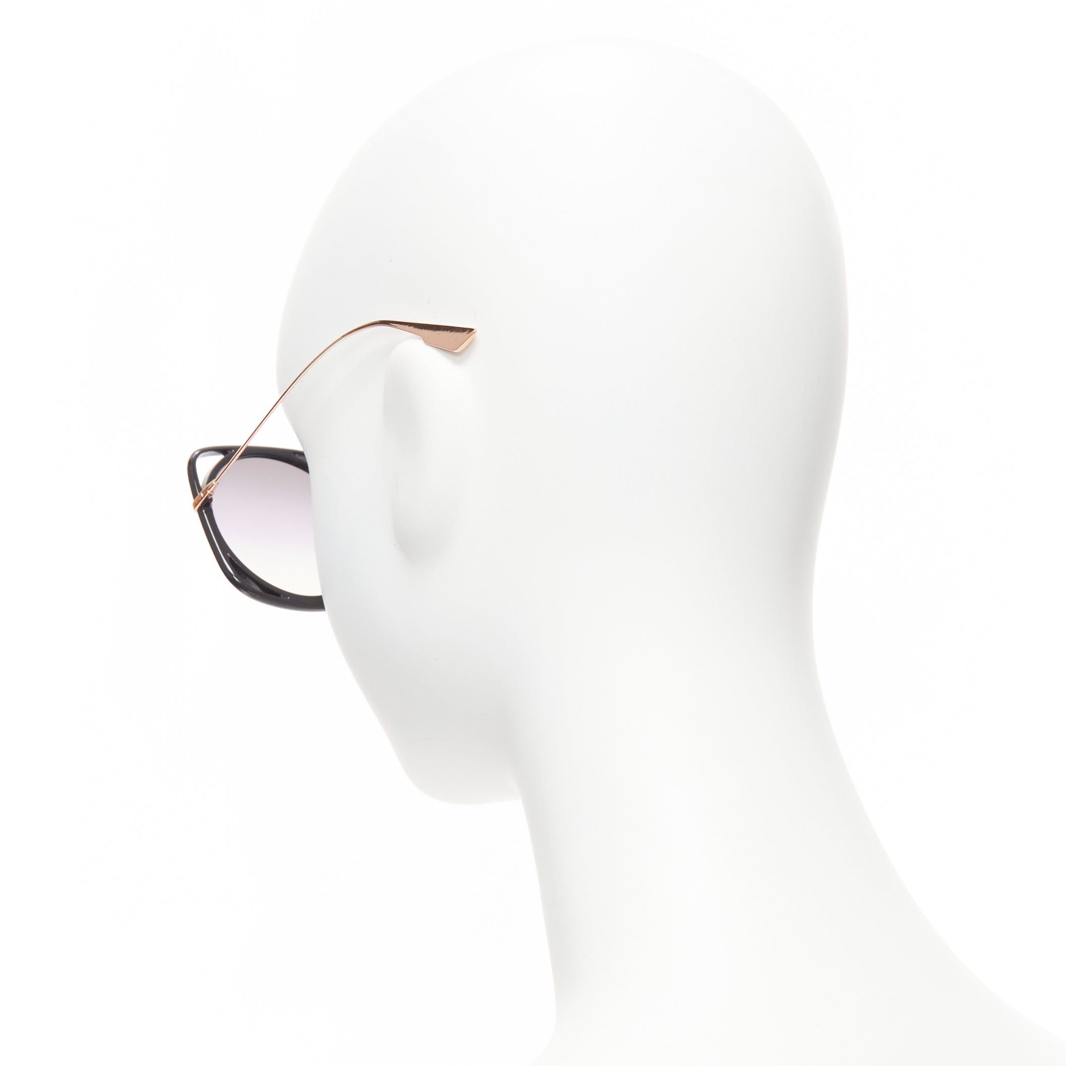 Dior CHRISTIAN DIOR DiorDirection black frame purple lens oversized sunglasses Size ONE SIZE - 6 Thumbnail