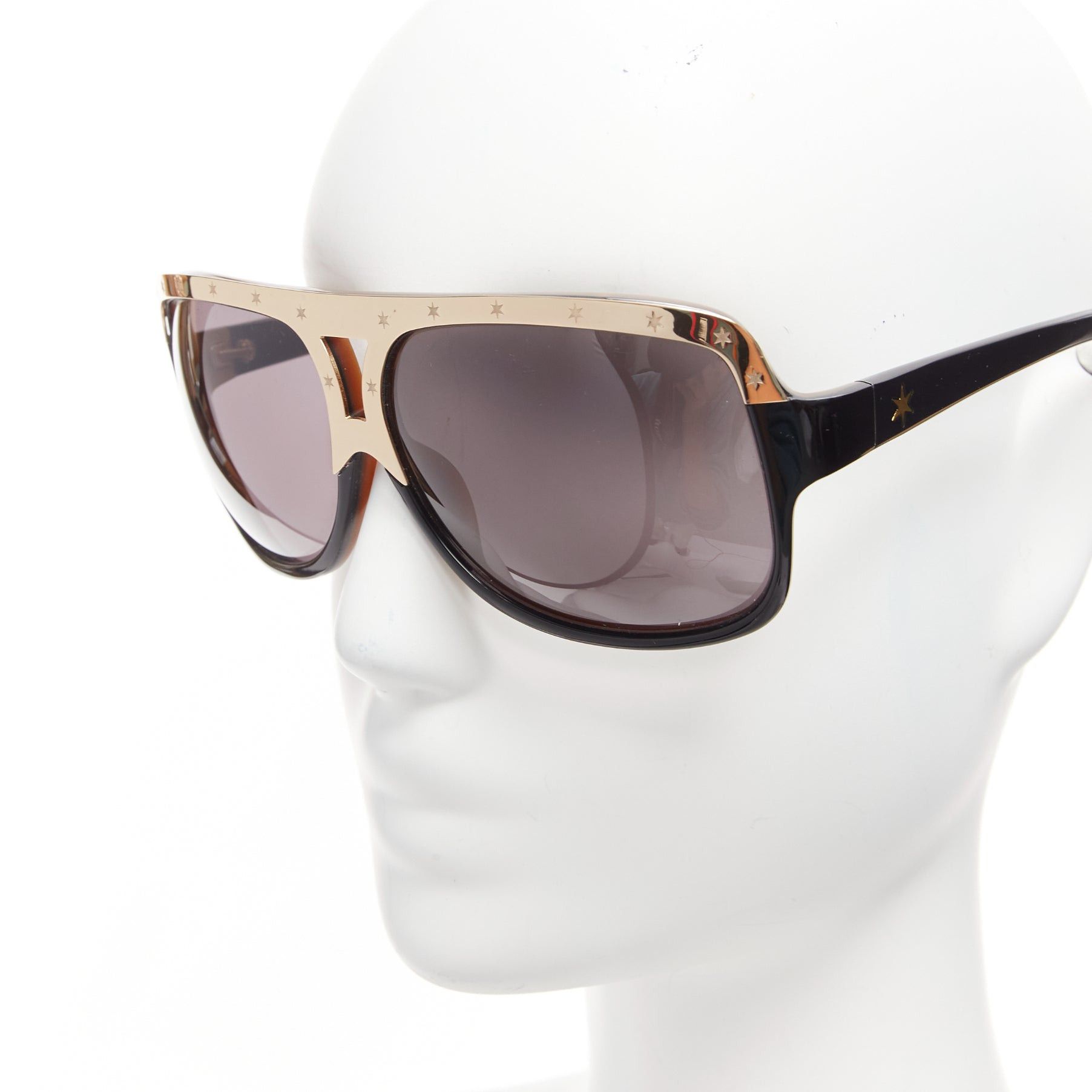 Victoria Beckham VICTORIA BECKHAM Vintage gold star top bar black oversized squared sunglasses Size ONE SIZE - 4 Thumbnail