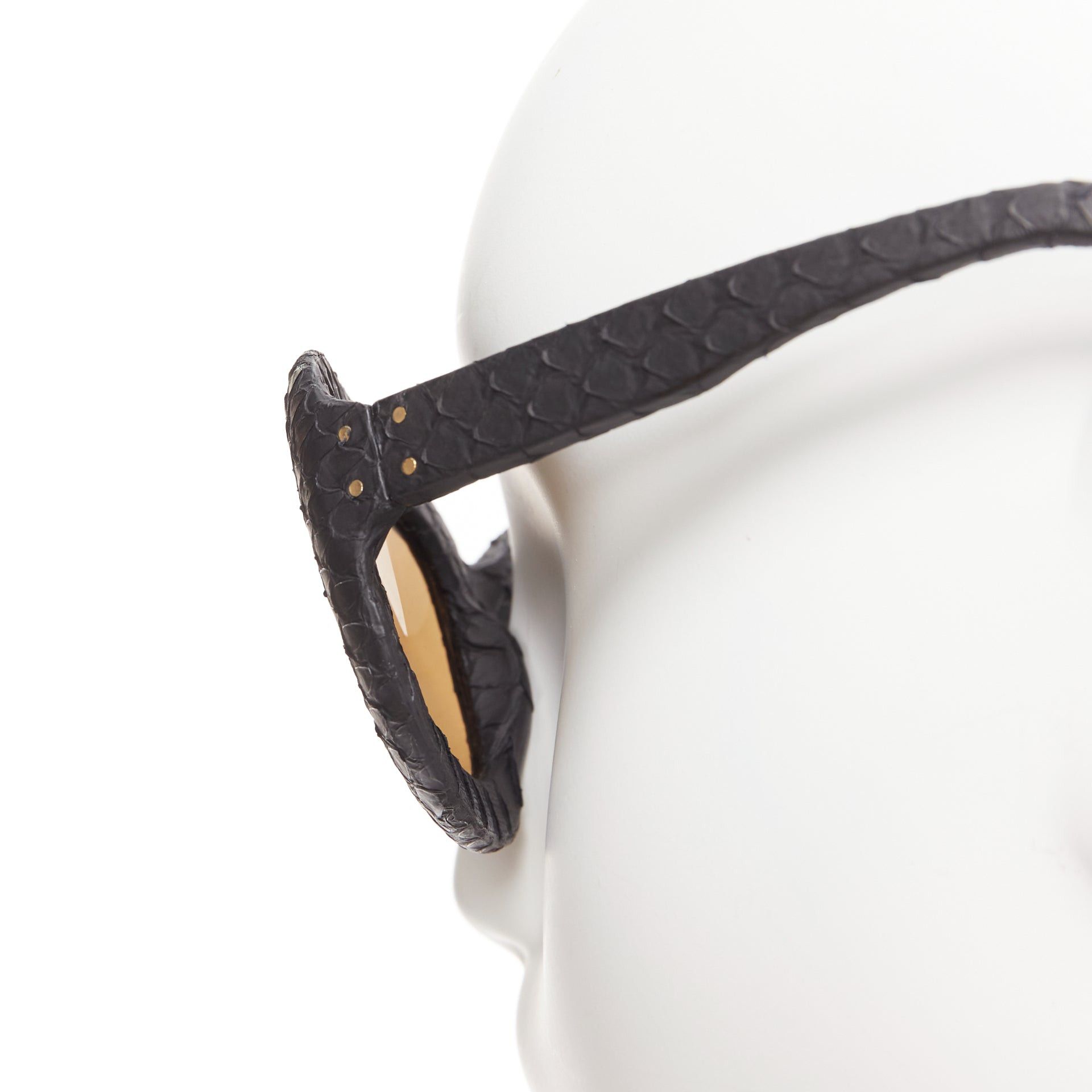 Linda Farrow LINDA FARROW LUXE matte black scaled frame reflective gold oversized sunglasses Size ONE SIZE - 2 Thumbnail