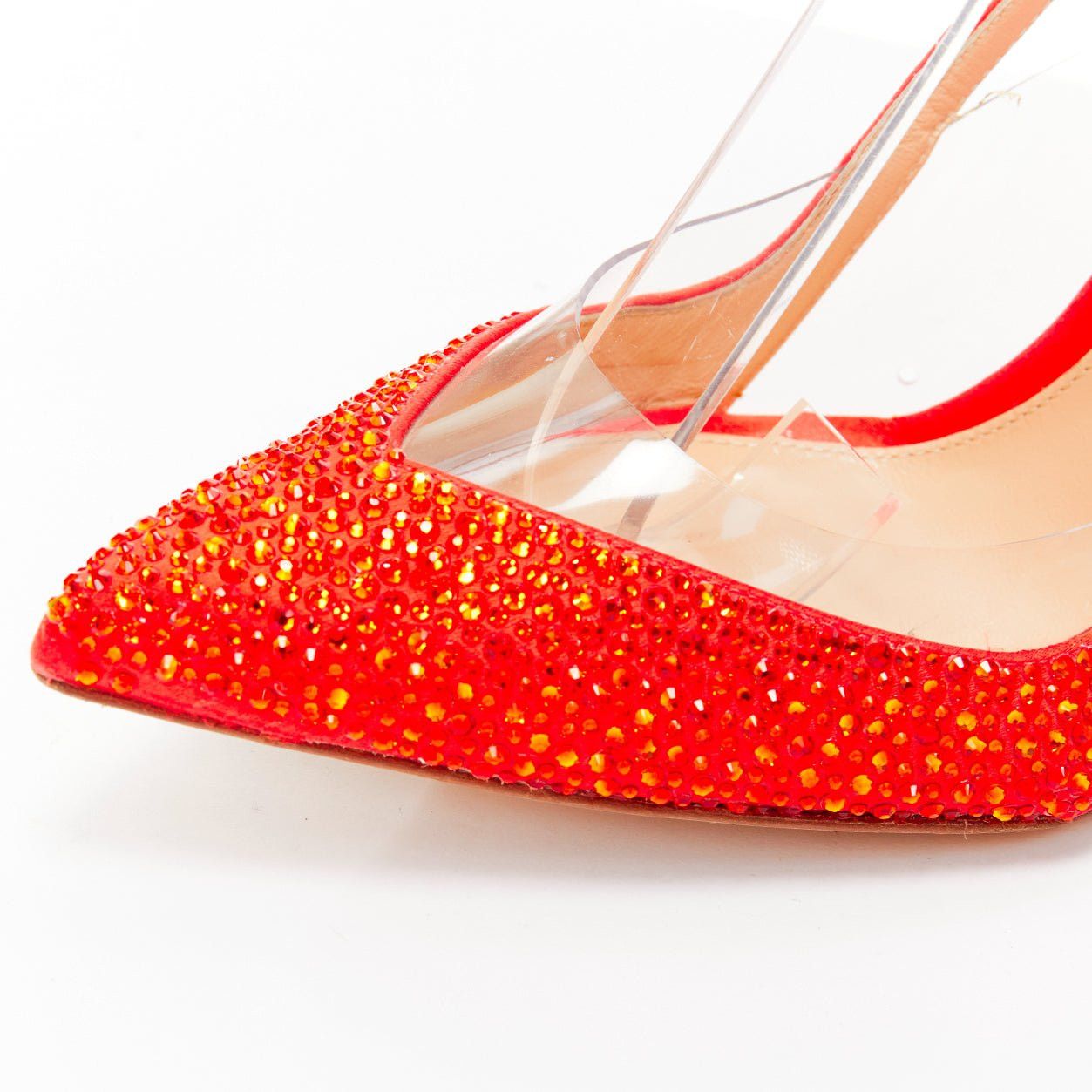Gianvito Rossi GIANVITO ROSSI red strass crystal encrusted clear PVC slingback pump EU37.5 Size US 7.5 / IT 37.5 - 7 Thumbnail