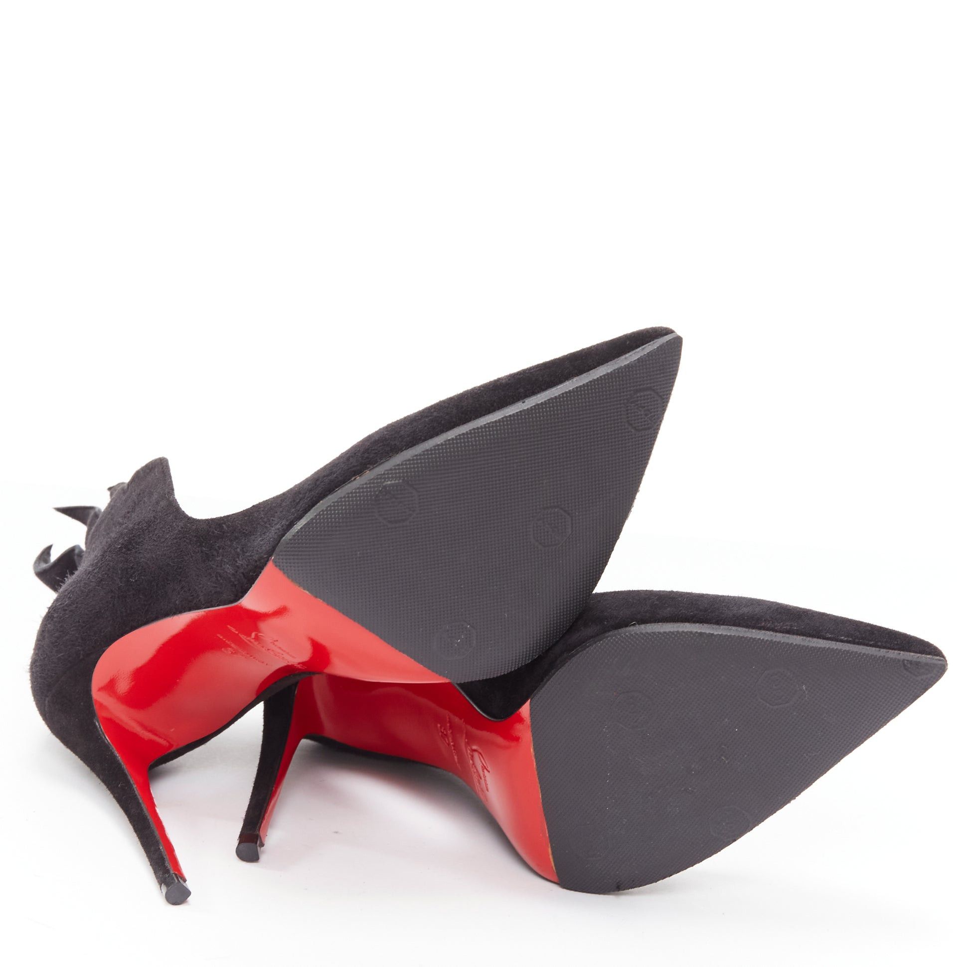 Christian Louboutin CHRISTIAN LOUBOUTIN Victorina Flame black suede stiletto pigalle pump EU37 Size US 7 / IT 37 - 11 Thumbnail