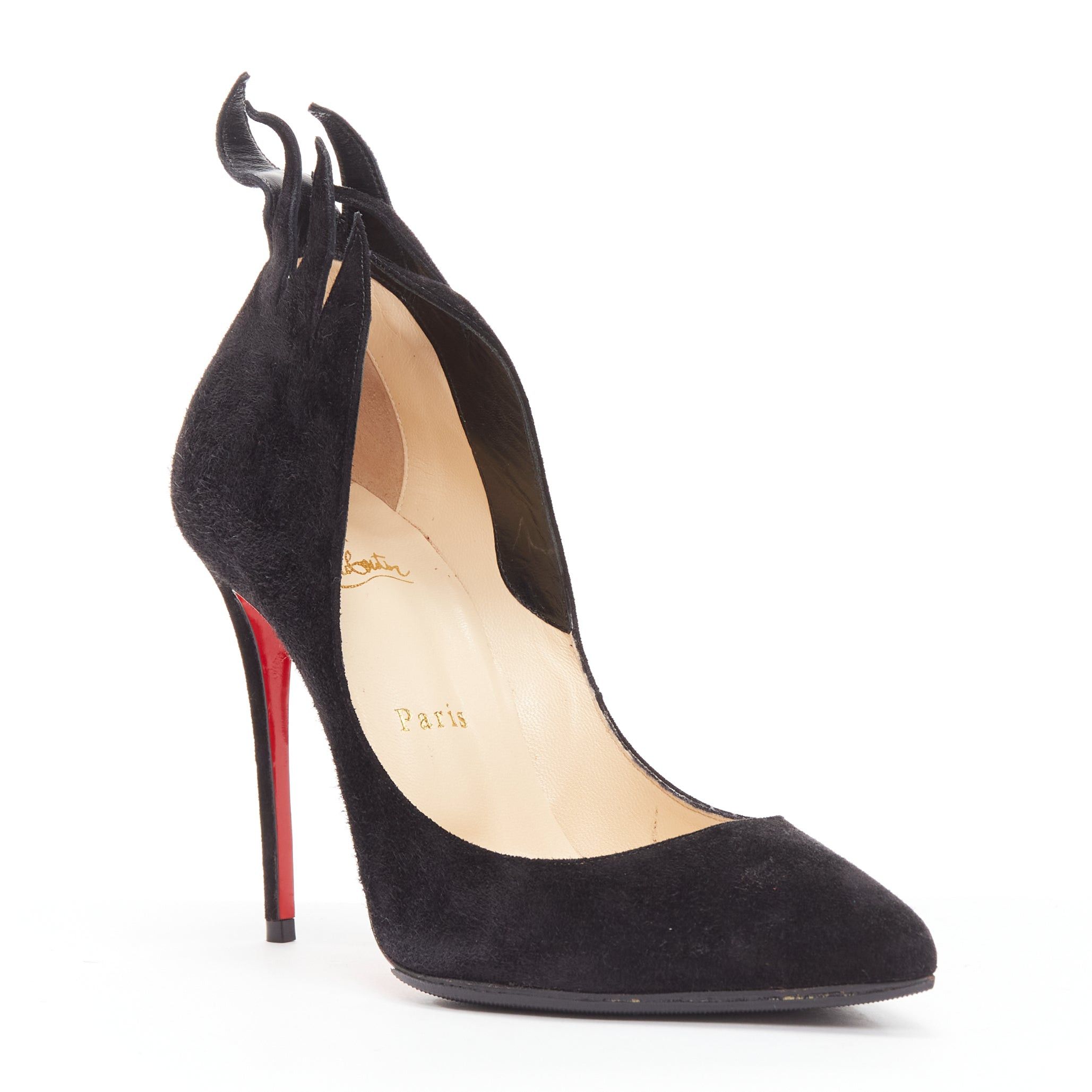 Christian Louboutin CHRISTIAN LOUBOUTIN Victorina Flame black suede stiletto pigalle pump EU37 Size US 7 / IT 37 - 2 Thumbnail