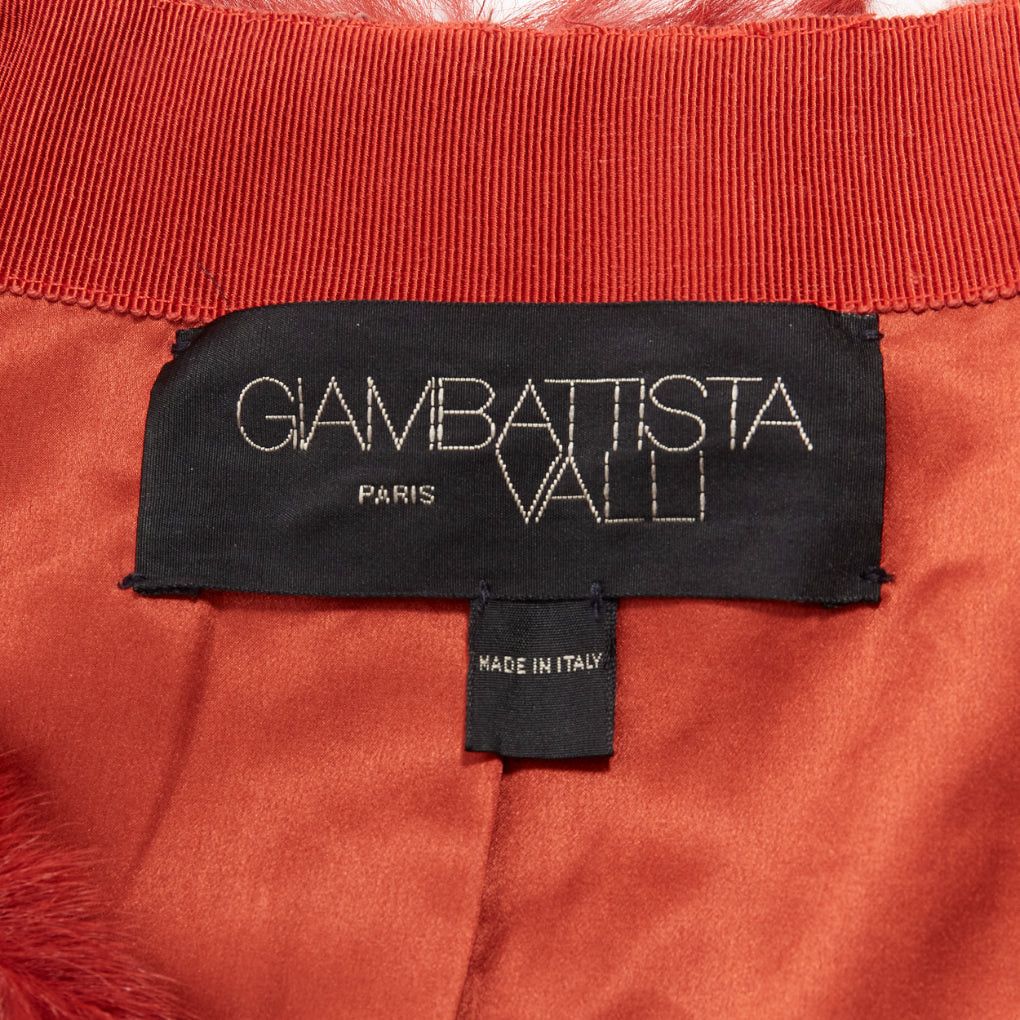 Giambattista Valli GIAMBATTISTA VALLI red genuine fur patchwork contrast raglan sleeve long coat Size M / US 6-8 / IT 42-44 - 9 Thumbnail