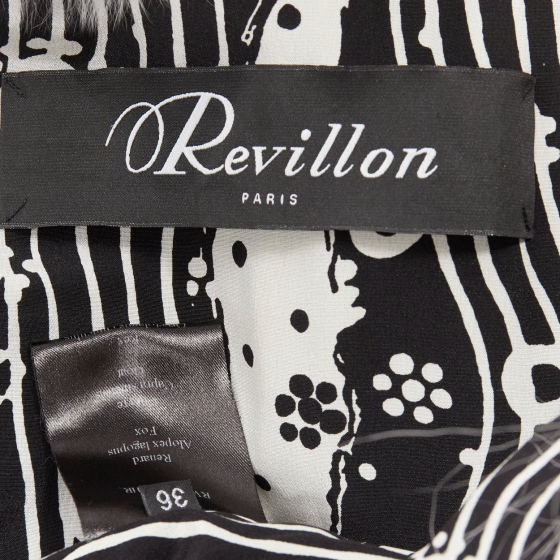 Revillon REVILLON black white rare goat rex rabbit fur patchwork long sleeve coat FR36 S Size S / US 4 / IT 40 - 8 Thumbnail
