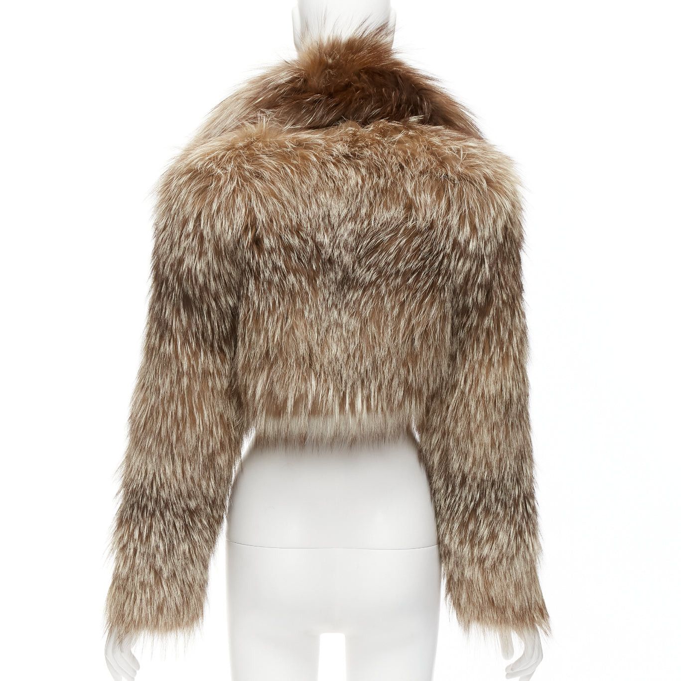 Fendi FENDI brown fur long sleeve crop jacket with detachable collar IT36 XXS Size XS / US 0-2 / IT 36-38 - 5 Thumbnail