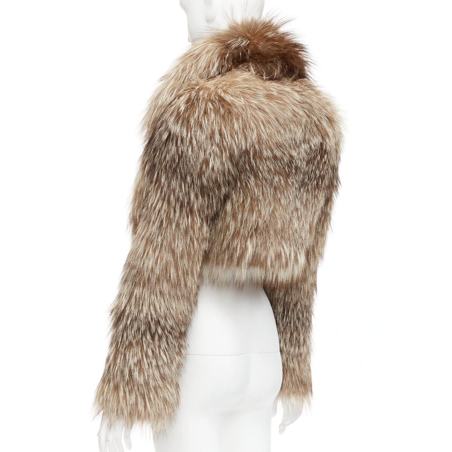 Fendi FENDI brown fur long sleeve crop jacket with detachable collar IT36 XXS Size XS / US 0-2 / IT 36-38 - 6 Thumbnail