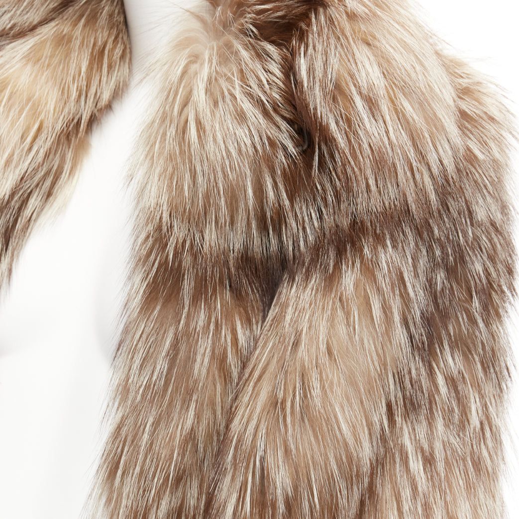 Fendi FENDI brown fur long sleeve crop jacket with detachable collar IT36 XXS Size XS / US 0-2 / IT 36-38 - 2 Thumbnail
