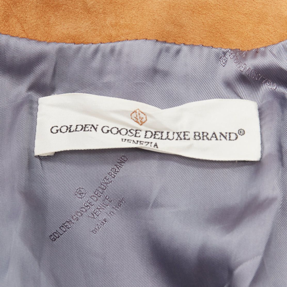 Golden Goose GOLDEN GOOSE tobacco brown distressed suede silver stud logo biker jacket Size S / US 4 / IT 40 - 9 Thumbnail