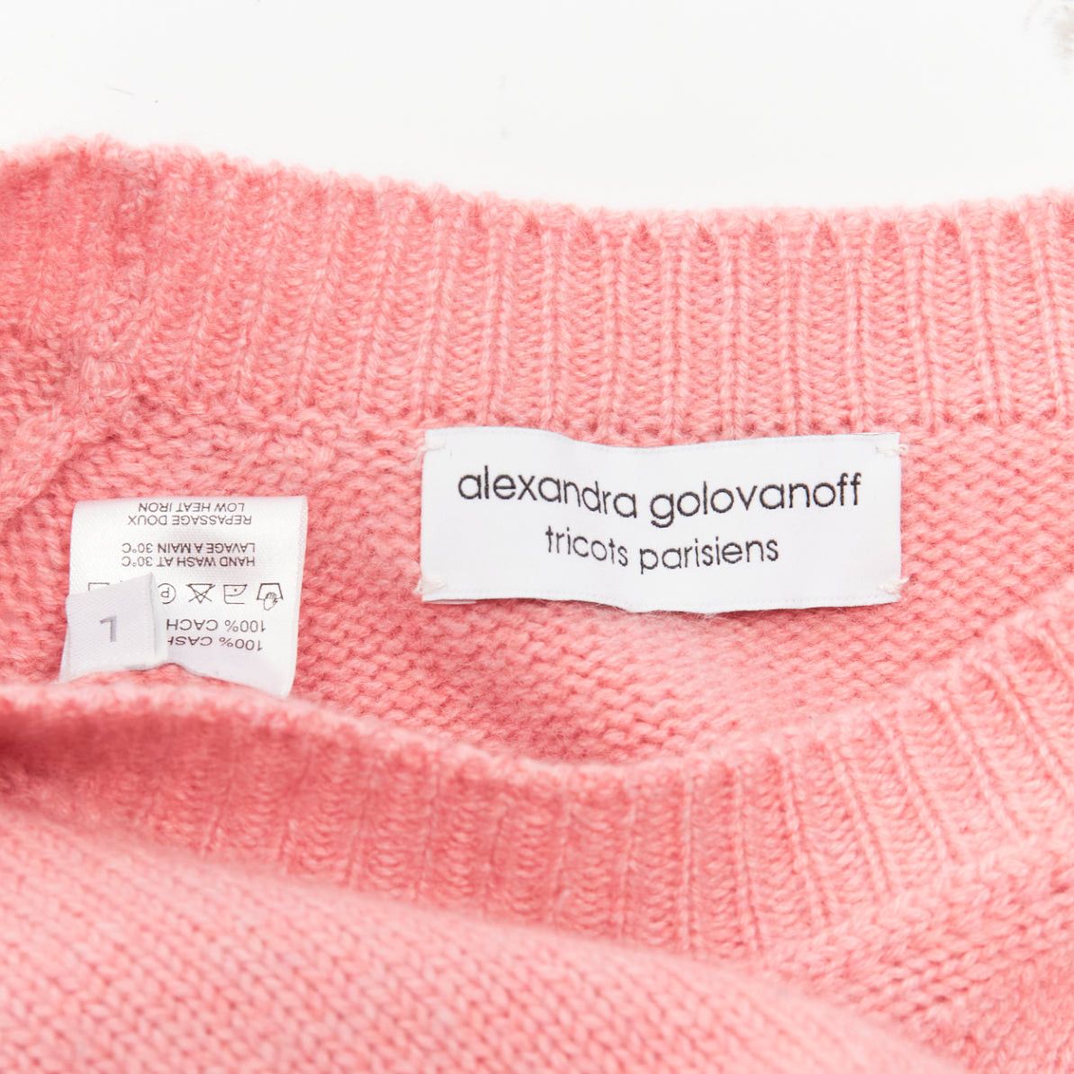 Other ALEXANDRA GOLOVANOFF Tricot Parisiens 100% cashmere pink long sleeve sweater L Size M / US 6-8 / IT 42-44 - 8 Thumbnail