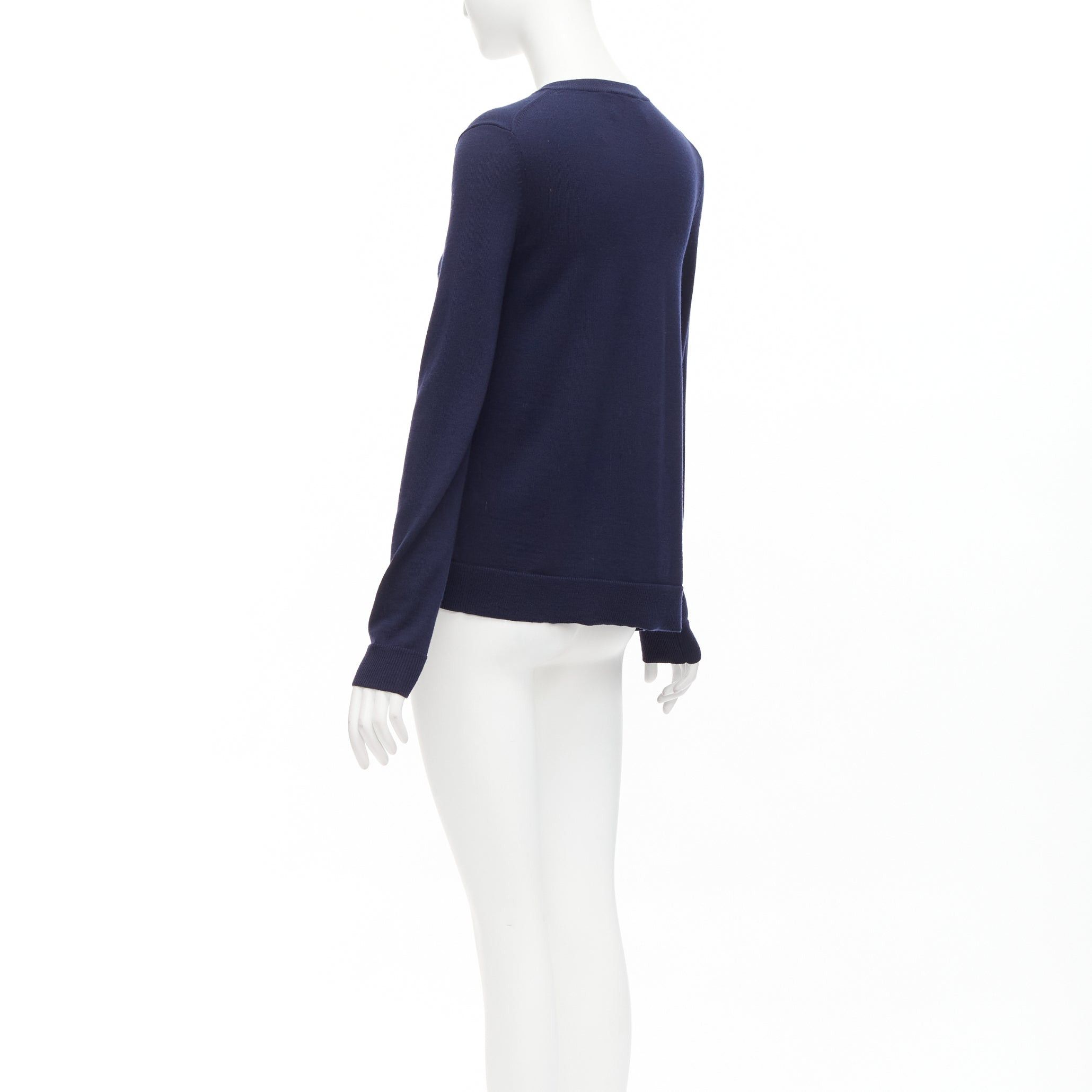Ports 1961 PORTS 1961 navy wool v neck asymmetric hem drape sweater XS Size S / US 4 / IT 40 - 6 Thumbnail
