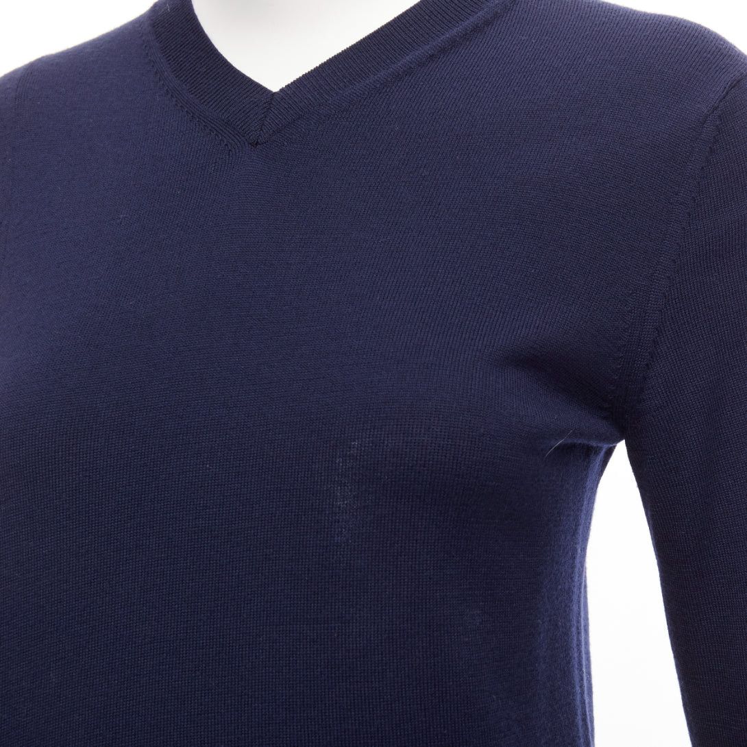 Ports 1961 PORTS 1961 navy wool v neck asymmetric hem drape sweater XS Size S / US 4 / IT 40 - 7 Thumbnail