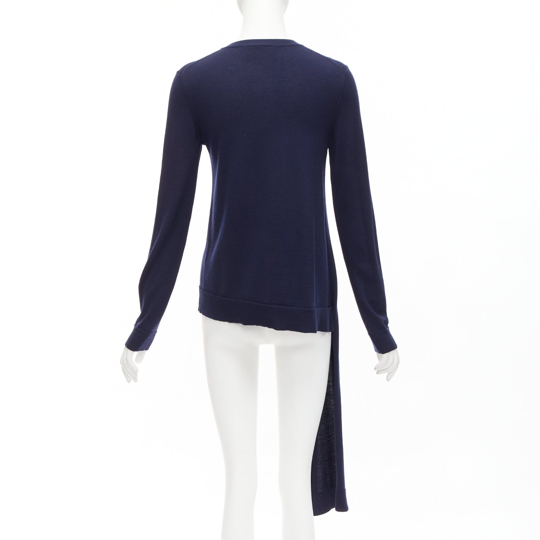 Ports 1961 PORTS 1961 navy wool v neck asymmetric hem drape sweater XS Size S / US 4 / IT 40 - 5 Thumbnail